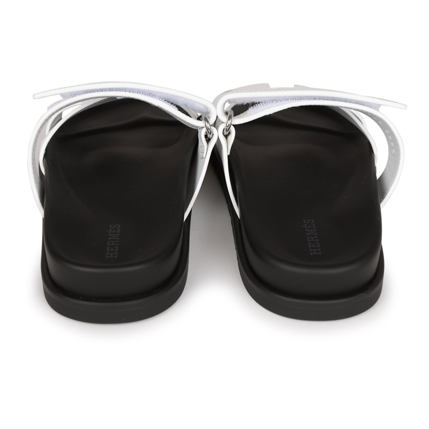 Hermes Chypre Sandals White Palladium Hardware 35.5 EU