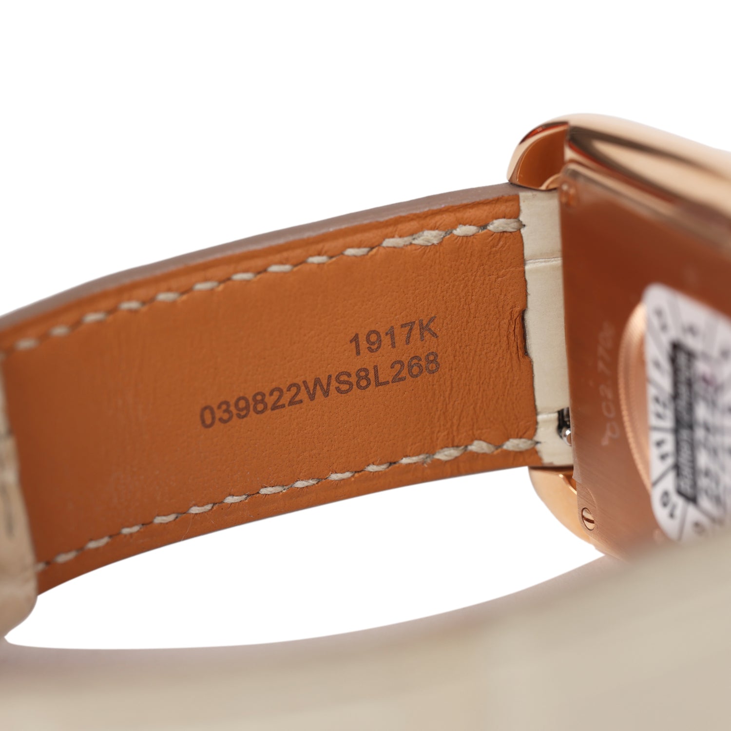 Pre-owned Hermes HSS Special Order Cape Cod Watch Beton Matte Alligator/Rose Gold