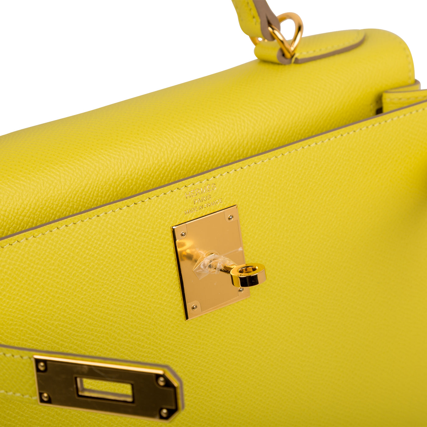 Kelly 28 - Lime Epsom Sellier - GHW