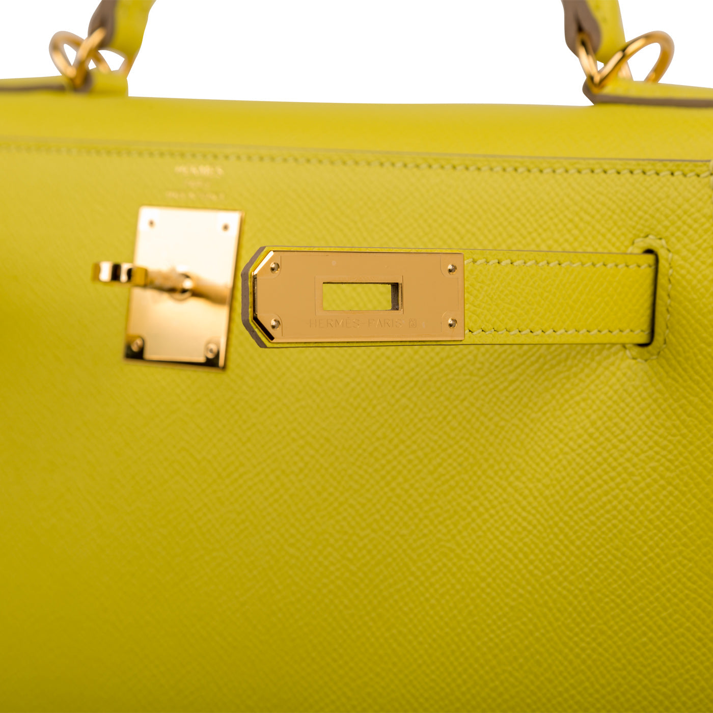 Kelly 28 - Lime Epsom Sellier - GHW