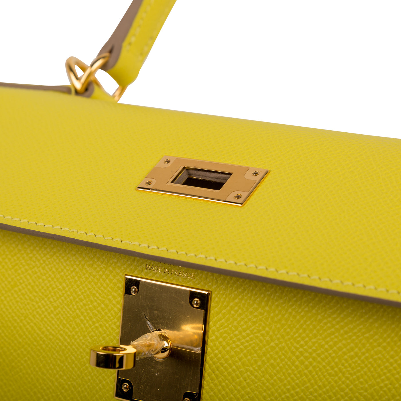 Kelly 28 - Lime Epsom Sellier - GHW