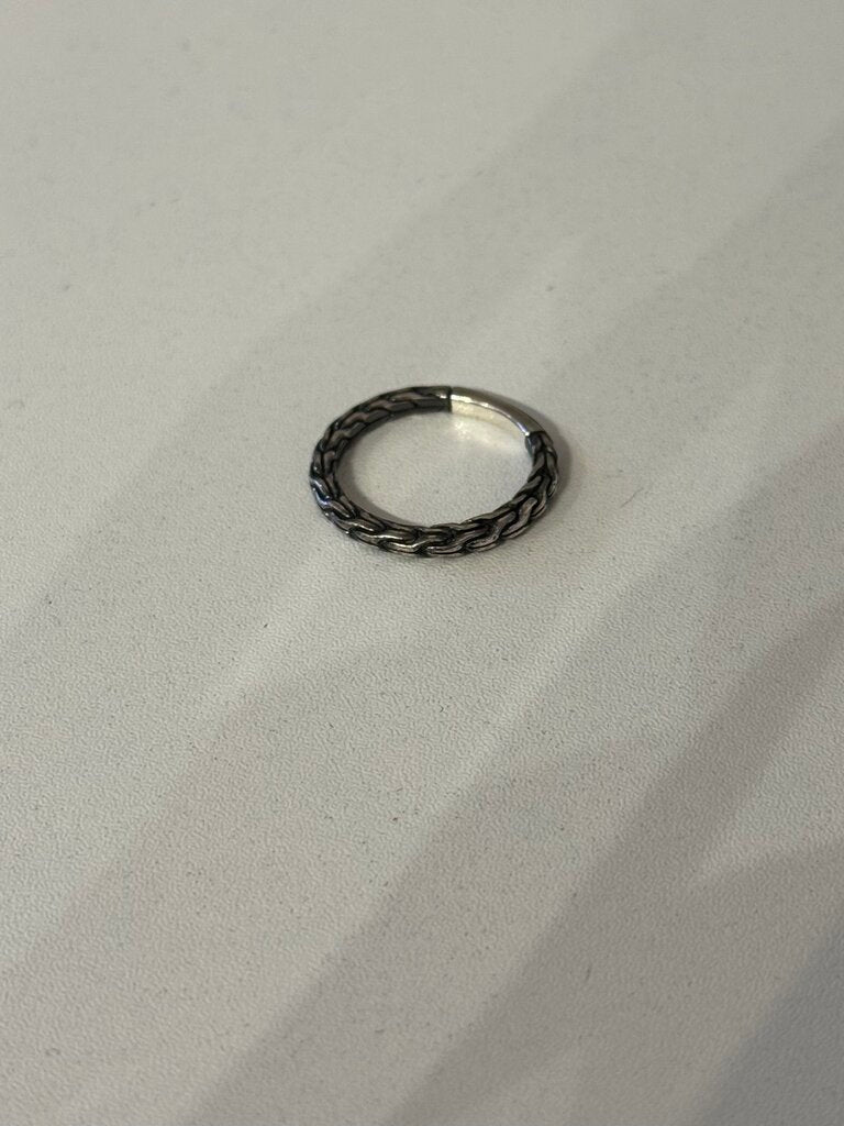 Black Rhodium Plated + Sterling Silver Braided Band (250 retail)