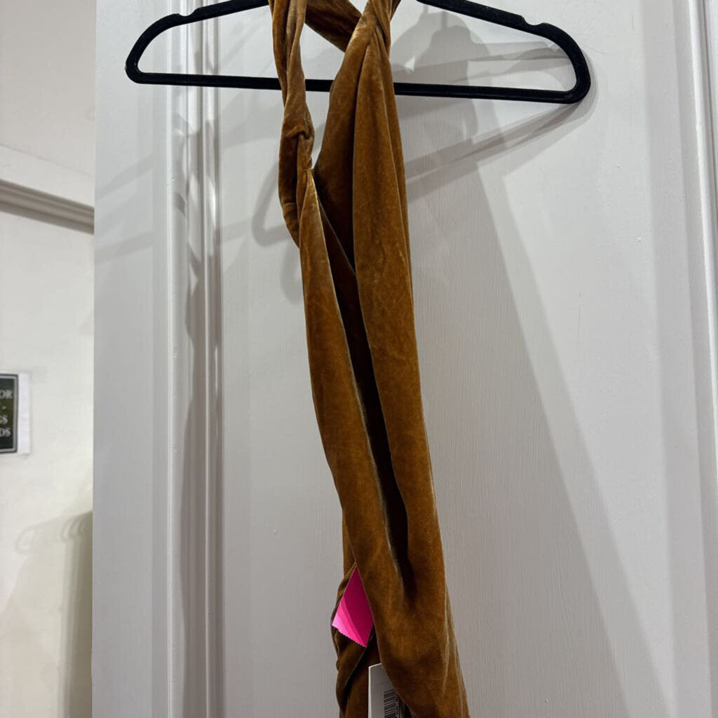 Yellow Velvet Twist Backless Dress (NWT 1590)