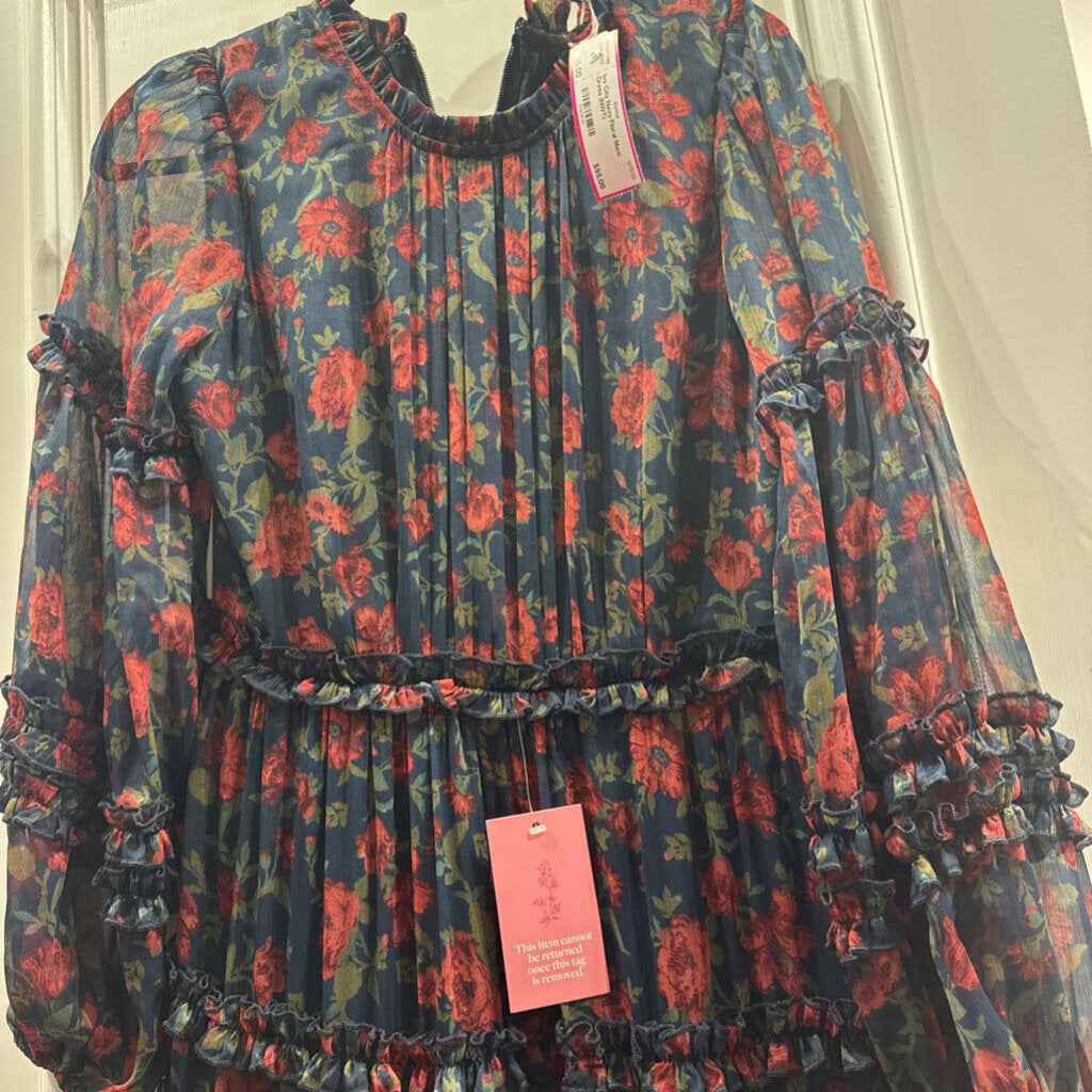 Navy Floral Maxi Dress (NWT)