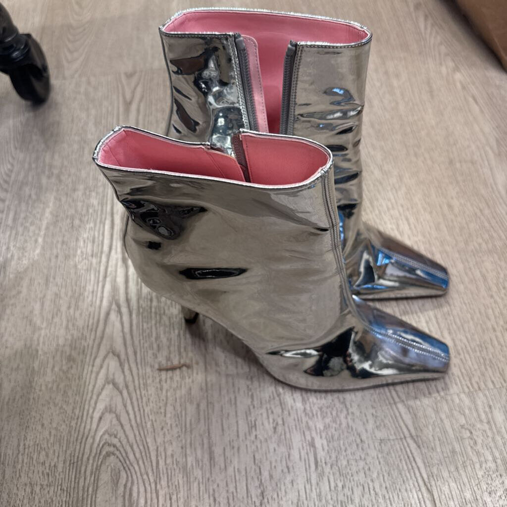 Silver Heeled Ankle Boots