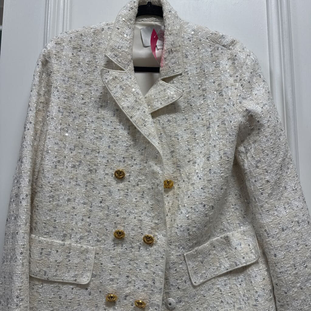 2022 White Sequin Blazer