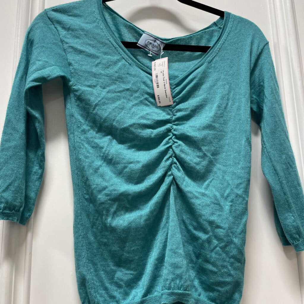 Teal V-Neck Sweater