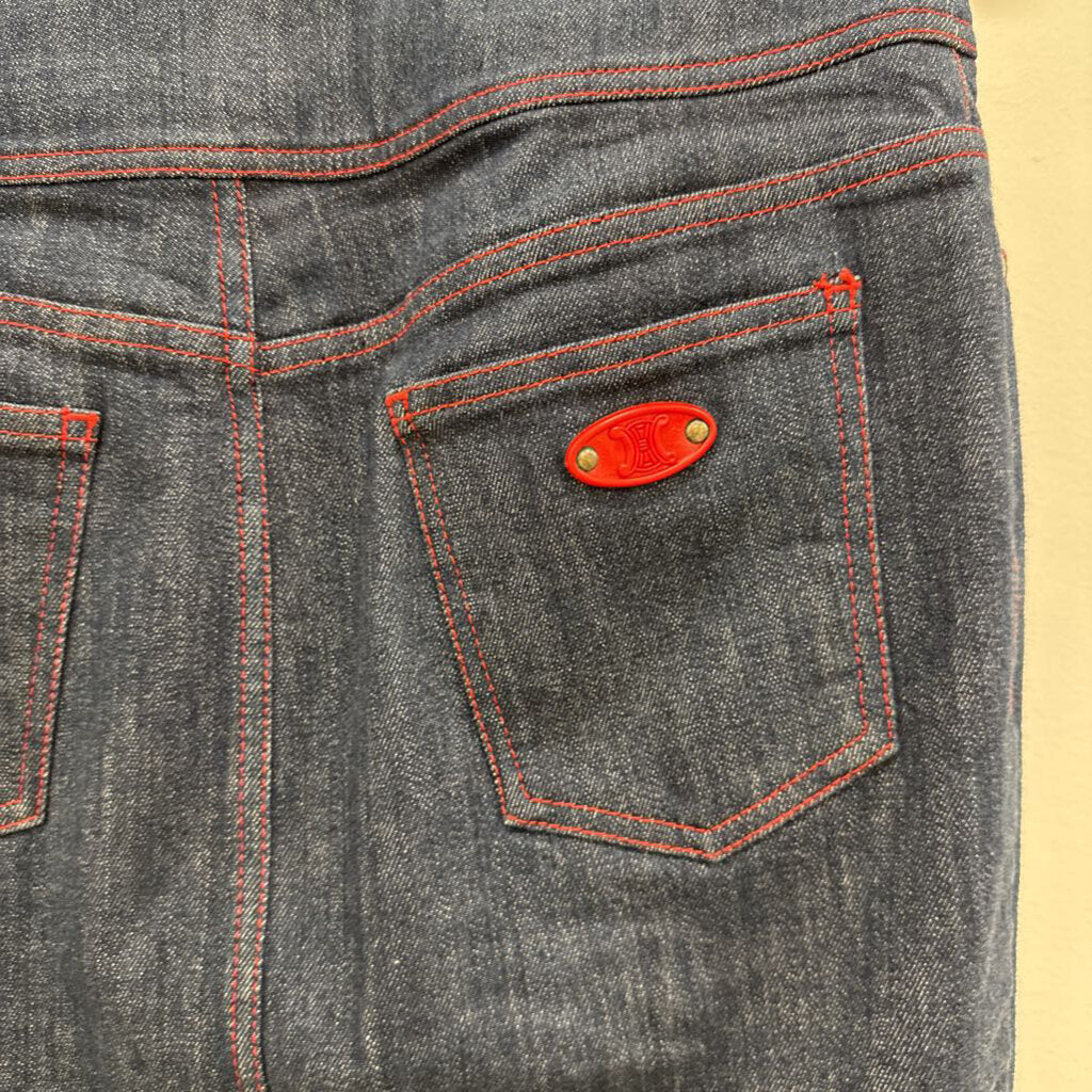 2009 RARE COTTON BLEND DENIM ZIP-UP JEAN SKIRT