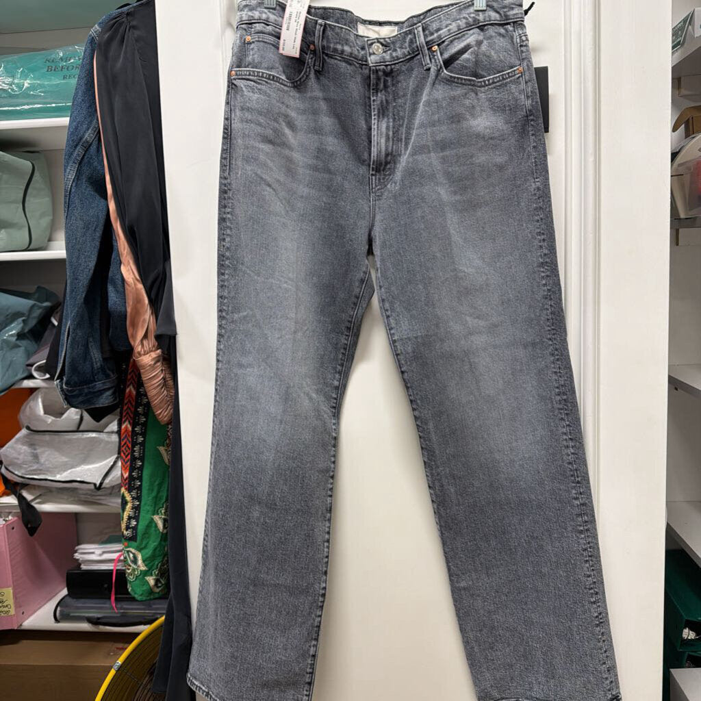 Grey Wash Wide Leg Jeans