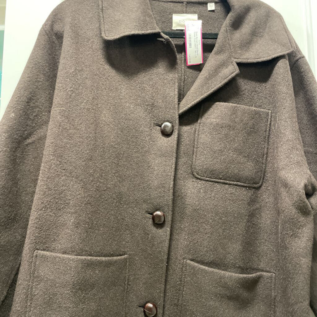 Brown Wool Blend Fringe Coat (NWT 798)