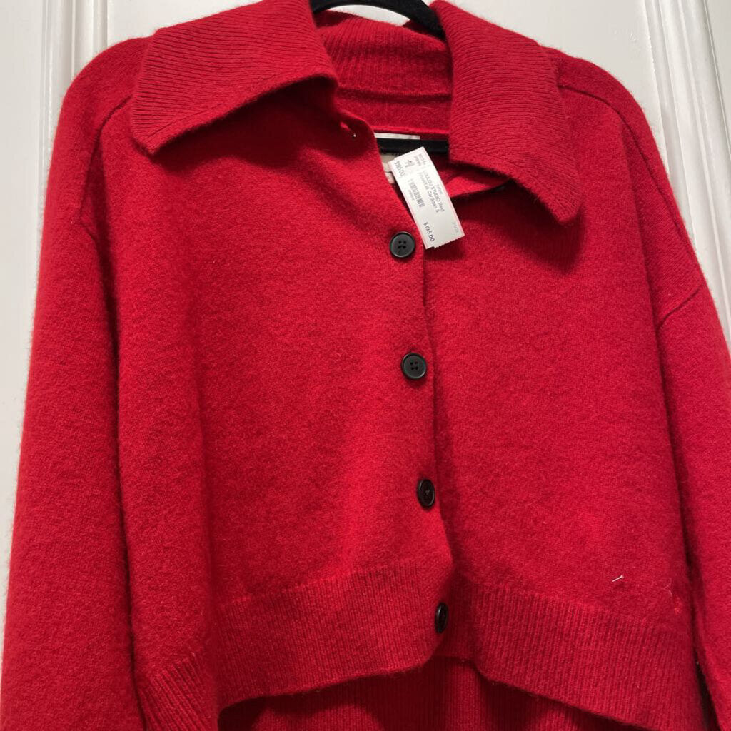 Red Wool/Yak Cardigan