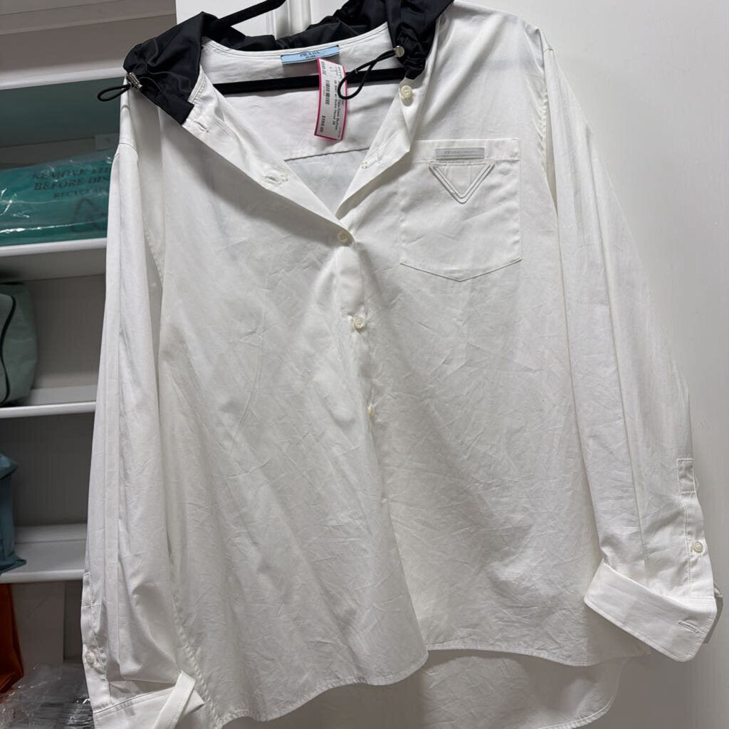 2021 Two-Tone Button Up Shirt w/ Nylon Hood