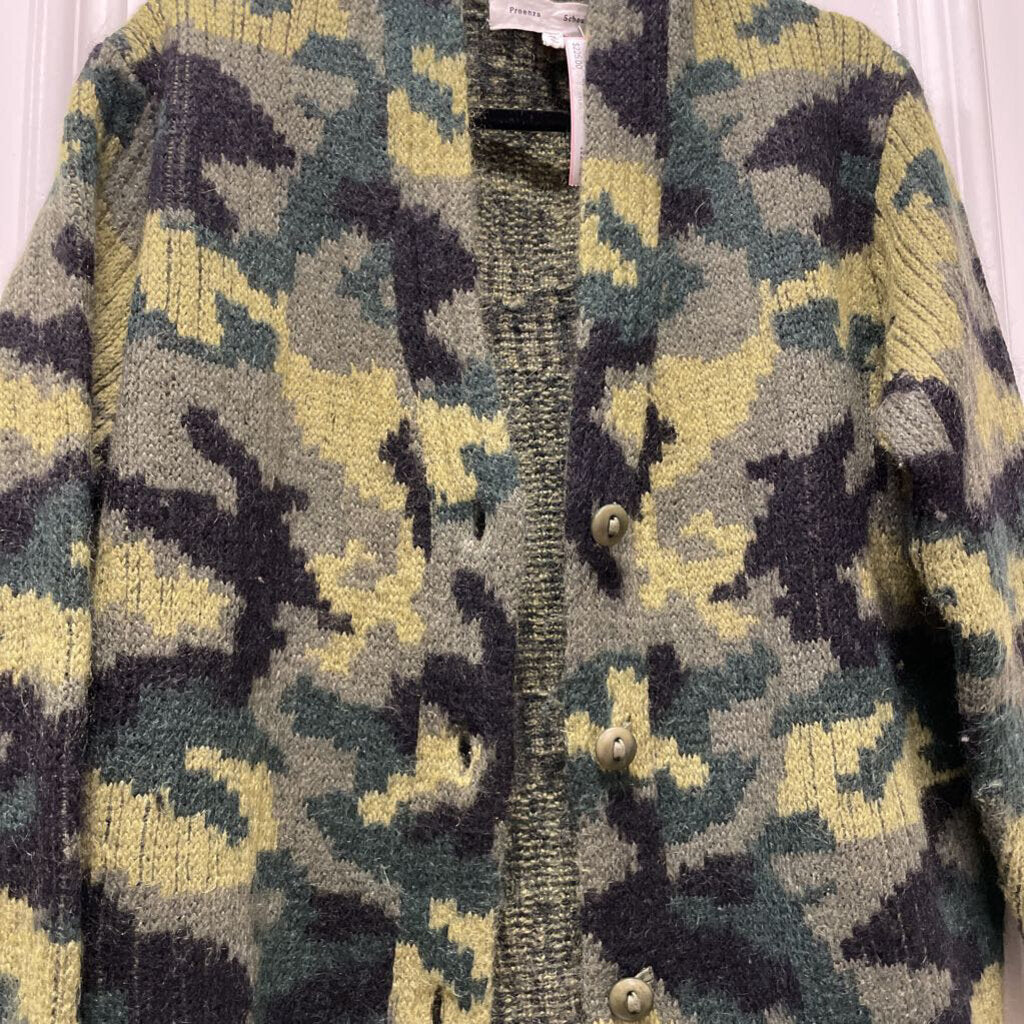 Green Camo Wool/Mohair Cardigan