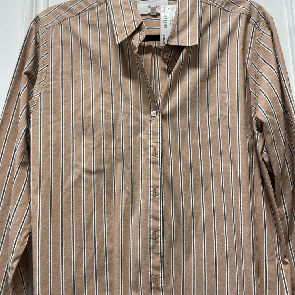 Brown/Grey Stripe Cotton Shirt
