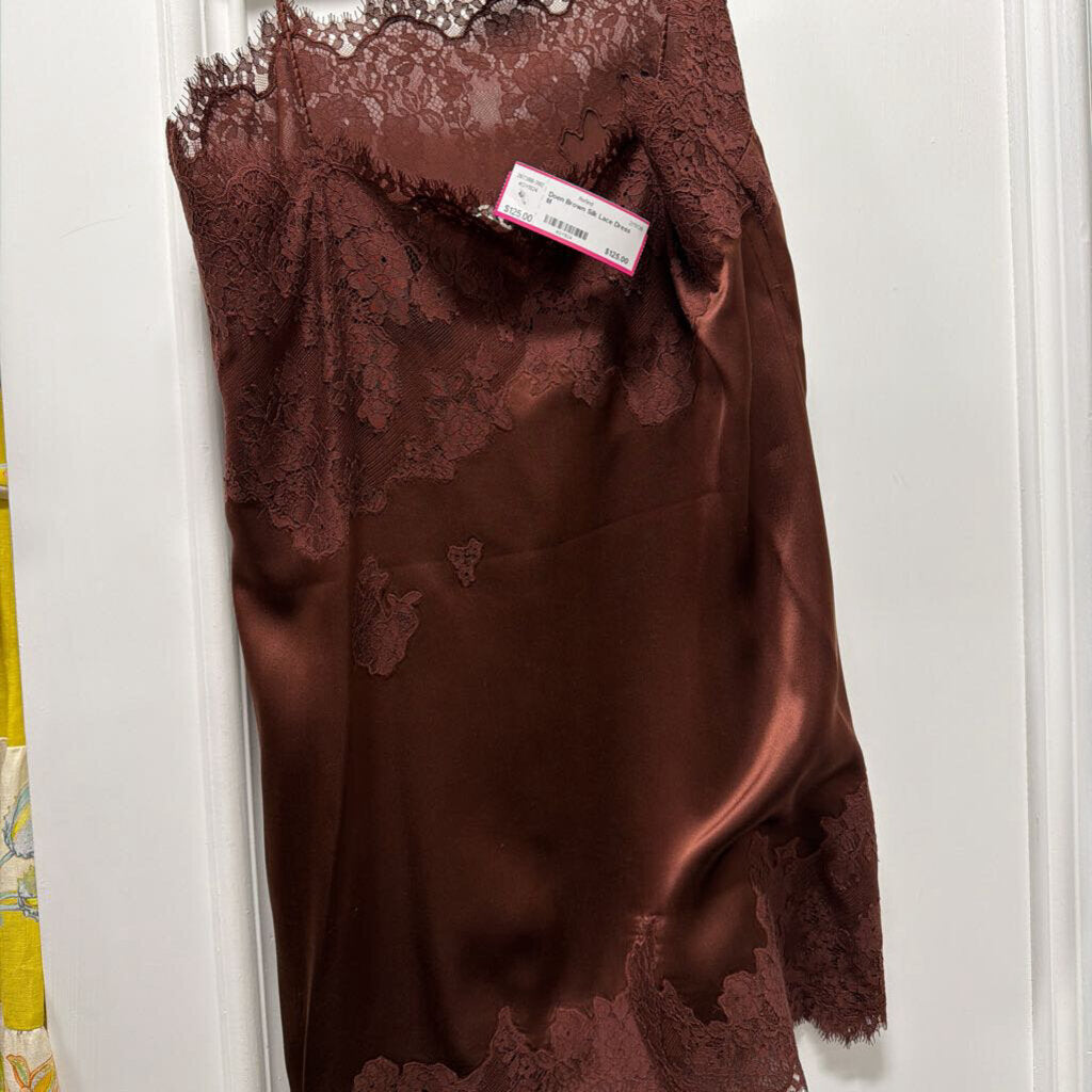 Brown Silk Lace Dress