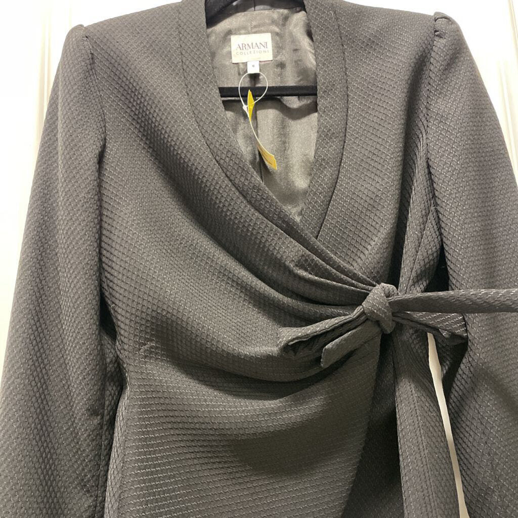 2010 Diamond Jacquard Tie-Waist Jacket