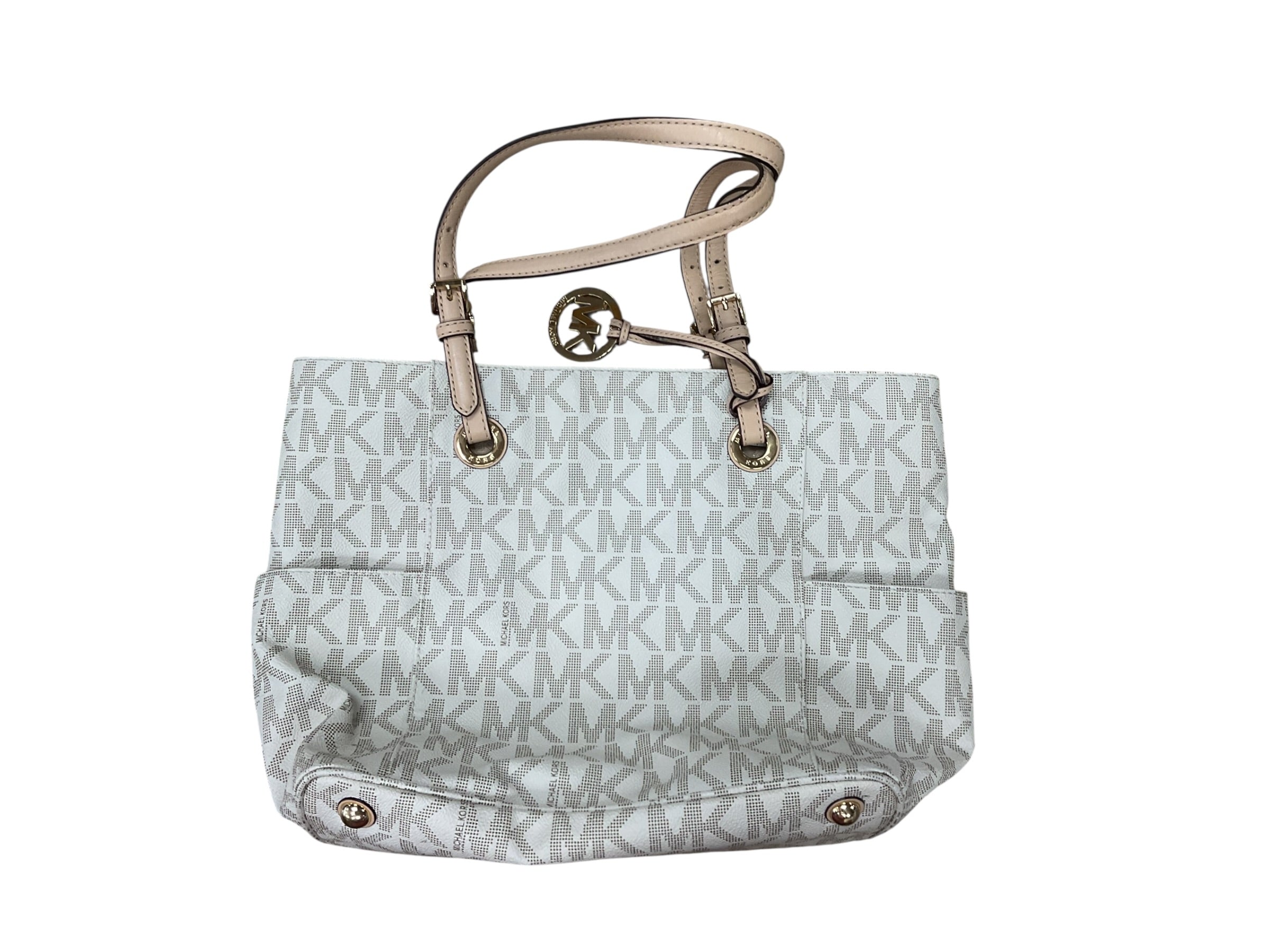 Handbag Designer By Michael Kors In Cream, Size:Large
