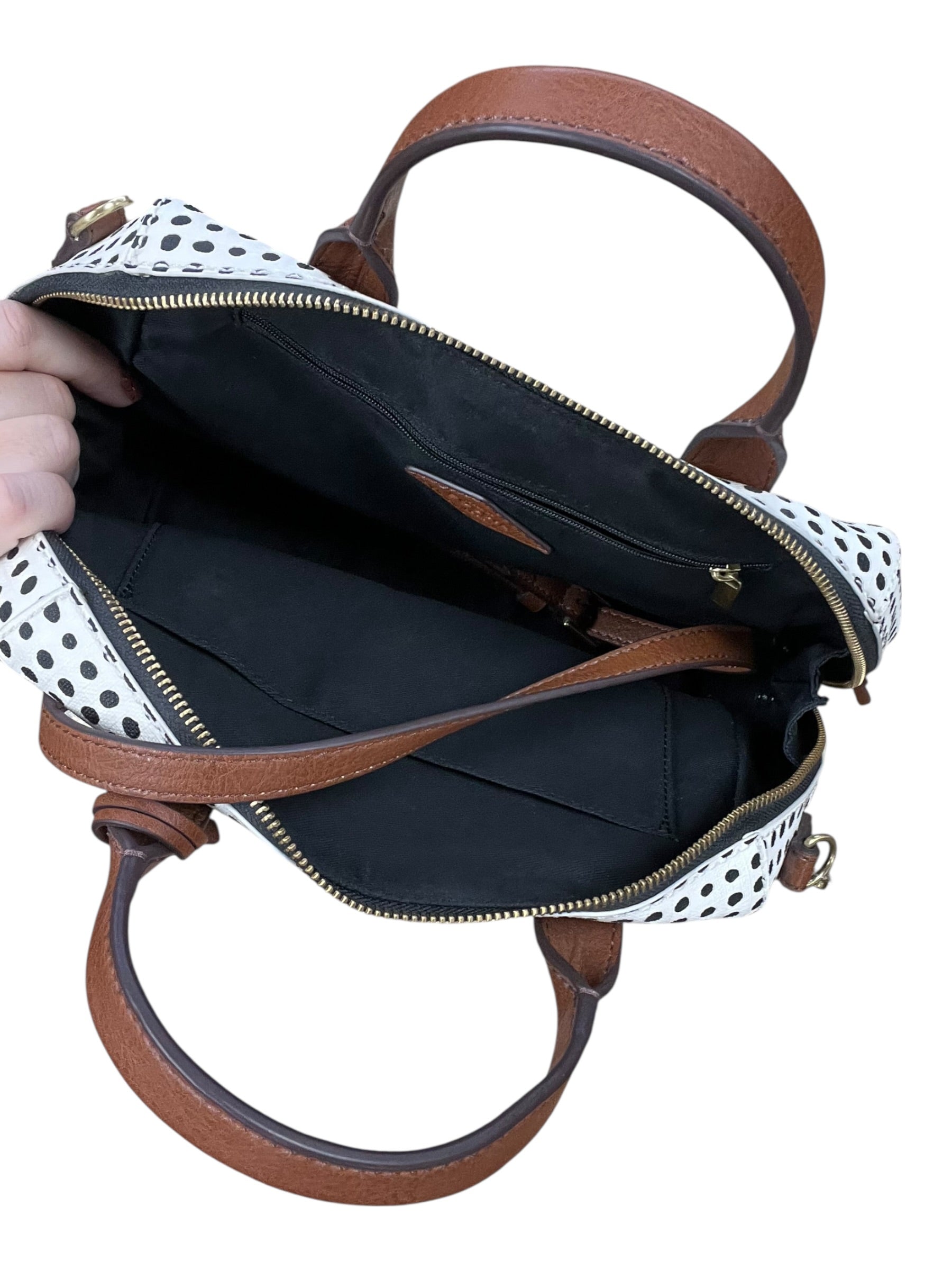 Handbag By Fossil In Cream, Size:Medium
