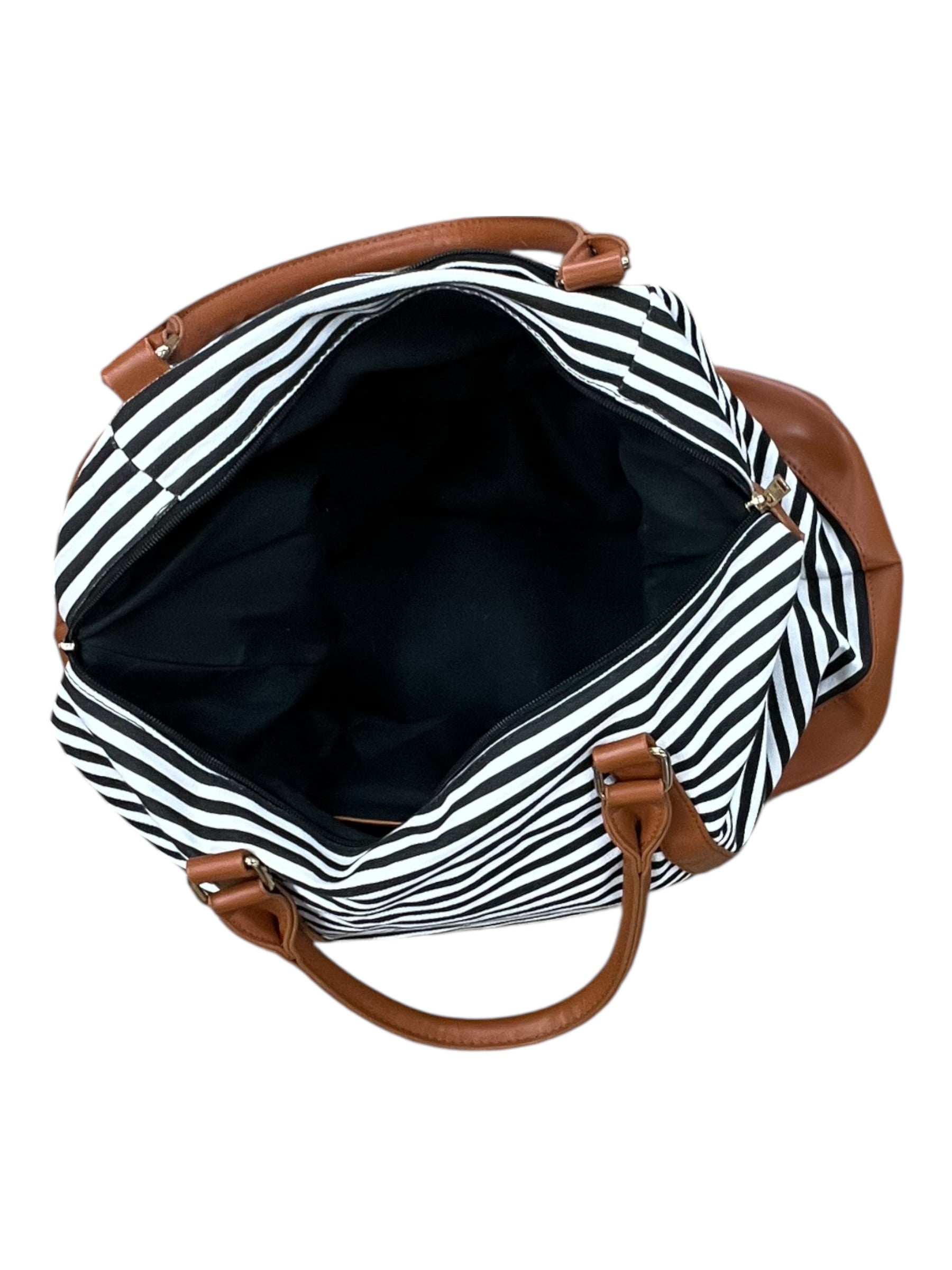 Handbag By Clothes Mentor In Black & White, Size:Large