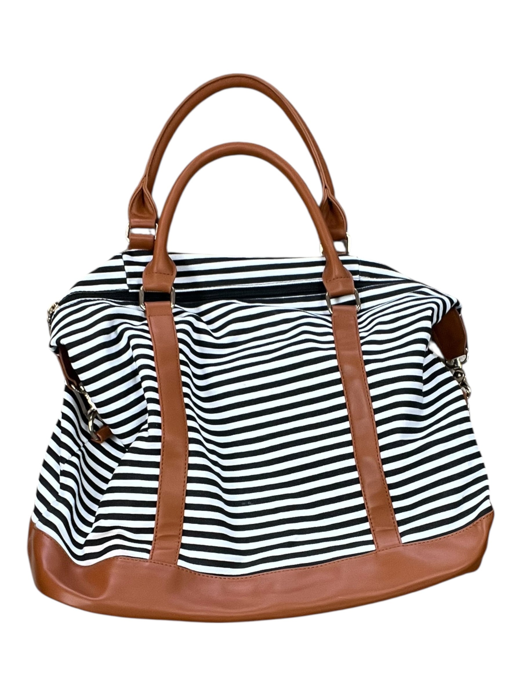 Handbag By Clothes Mentor In Black & White, Size:Large