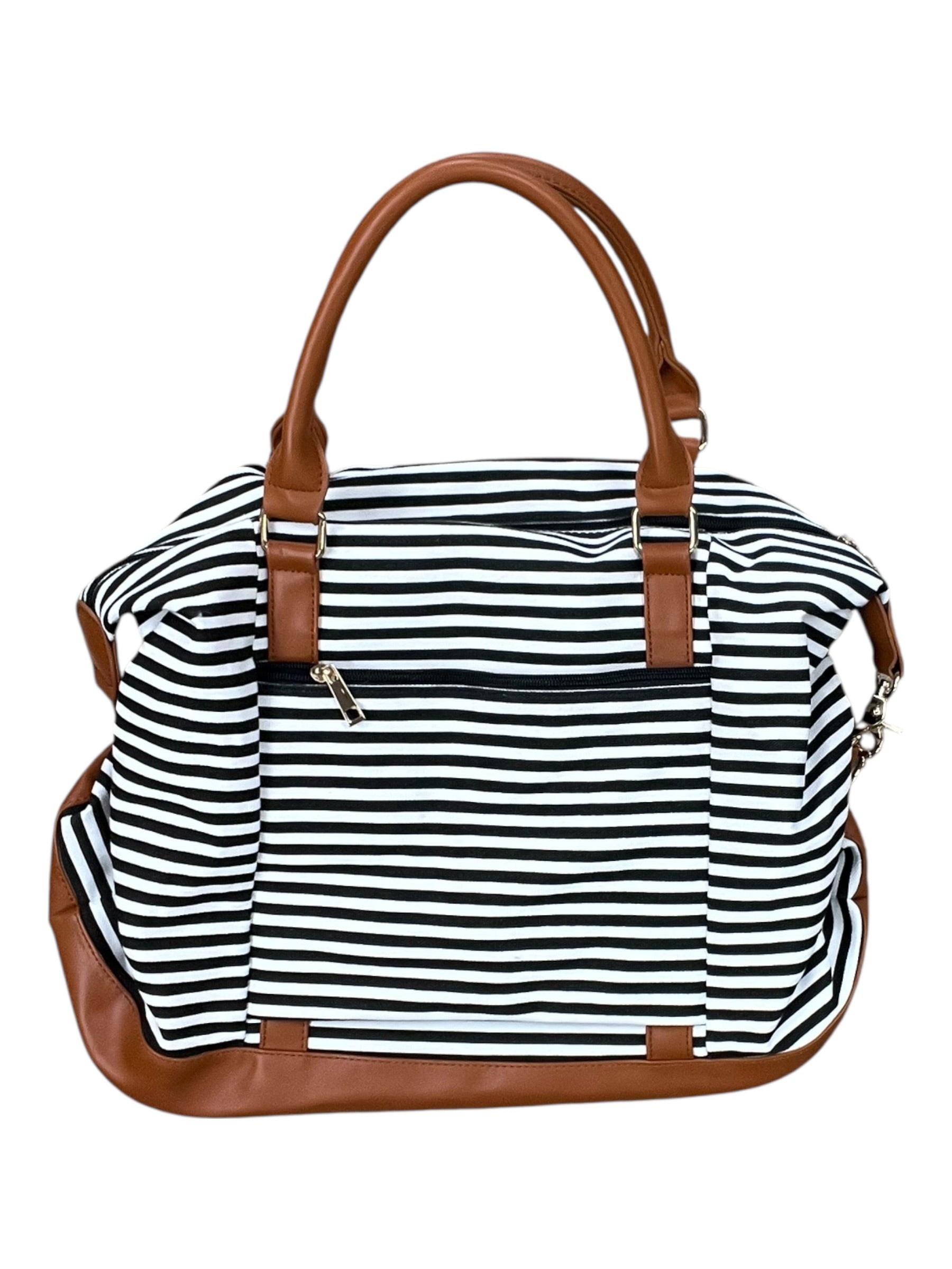 Handbag By Clothes Mentor In Black & White, Size:Large