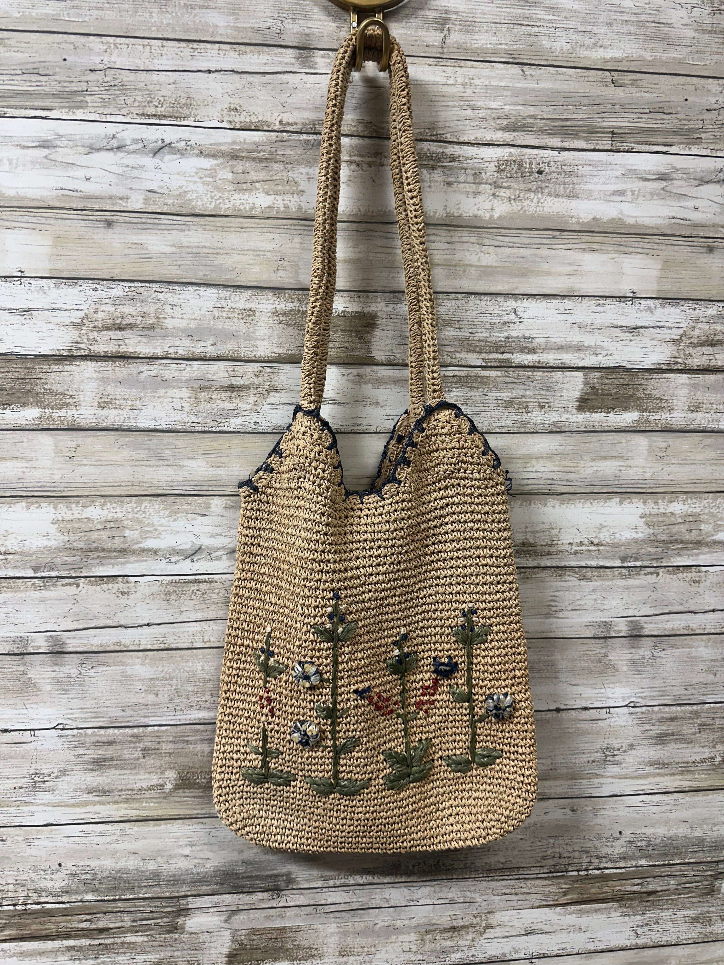 Handbag By Clothes Mentor In Blue & Tan, Size:Small