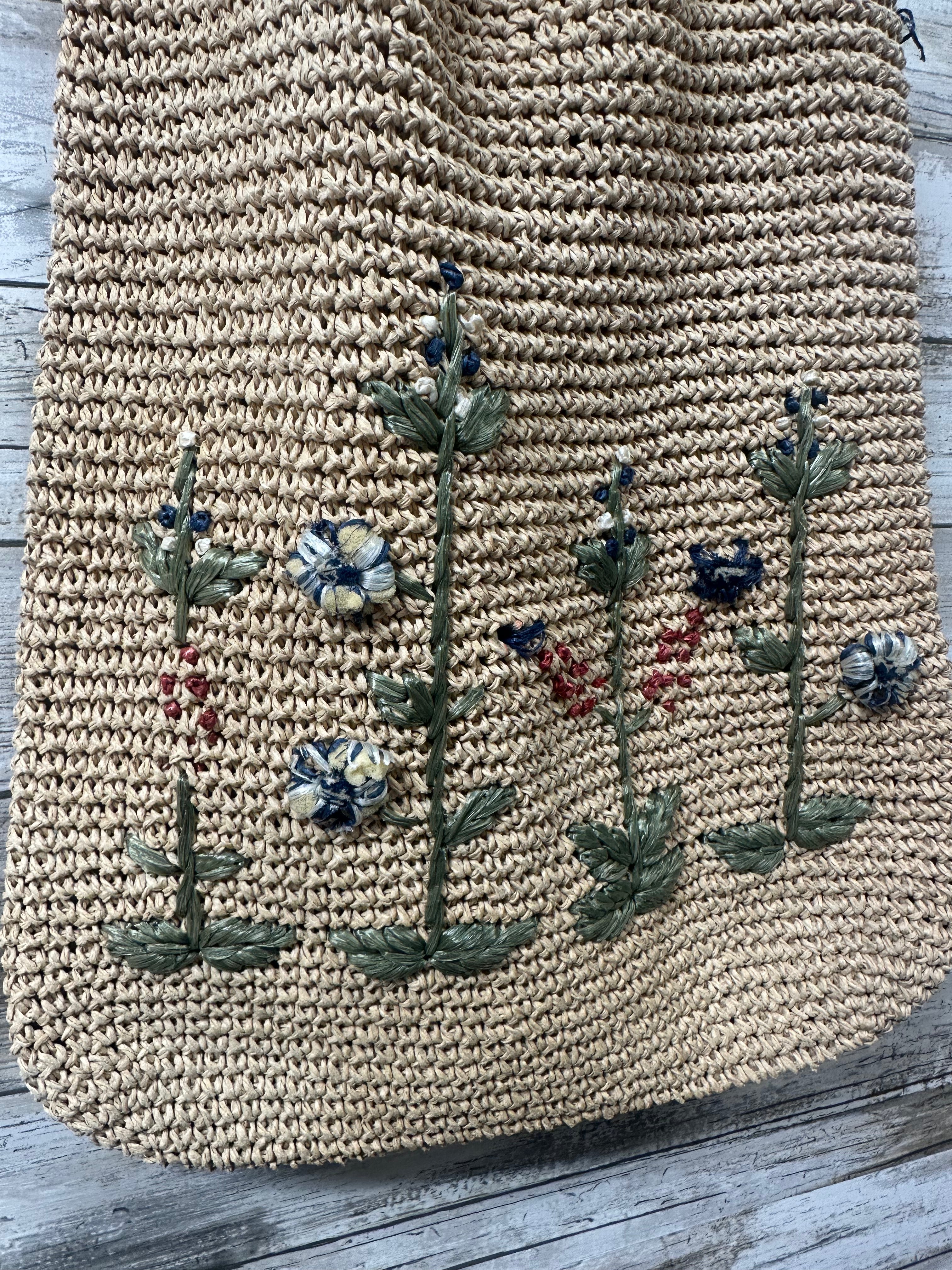 Handbag By Clothes Mentor In Blue & Tan, Size:Small