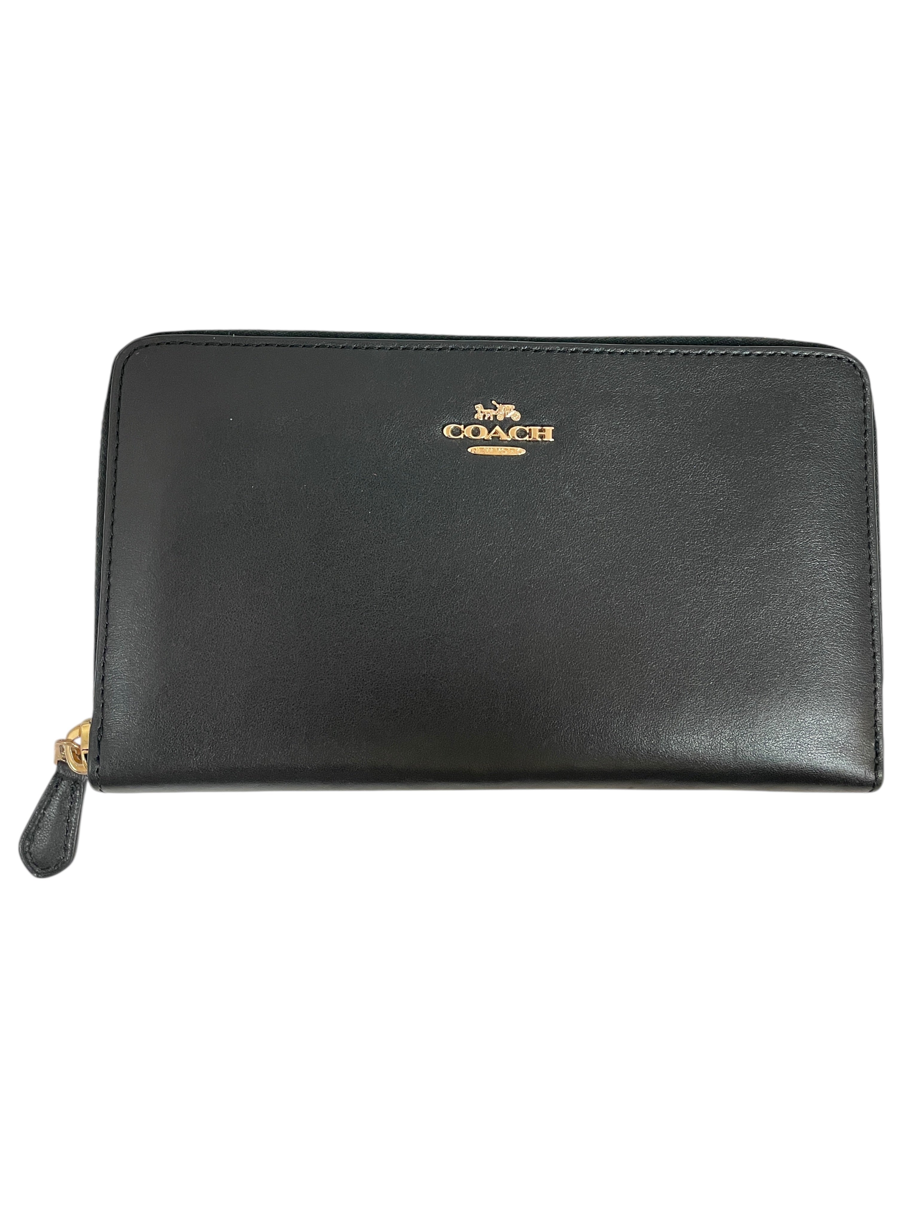 Wristlet Designer By Coach In Black & Gold, Size:Medium