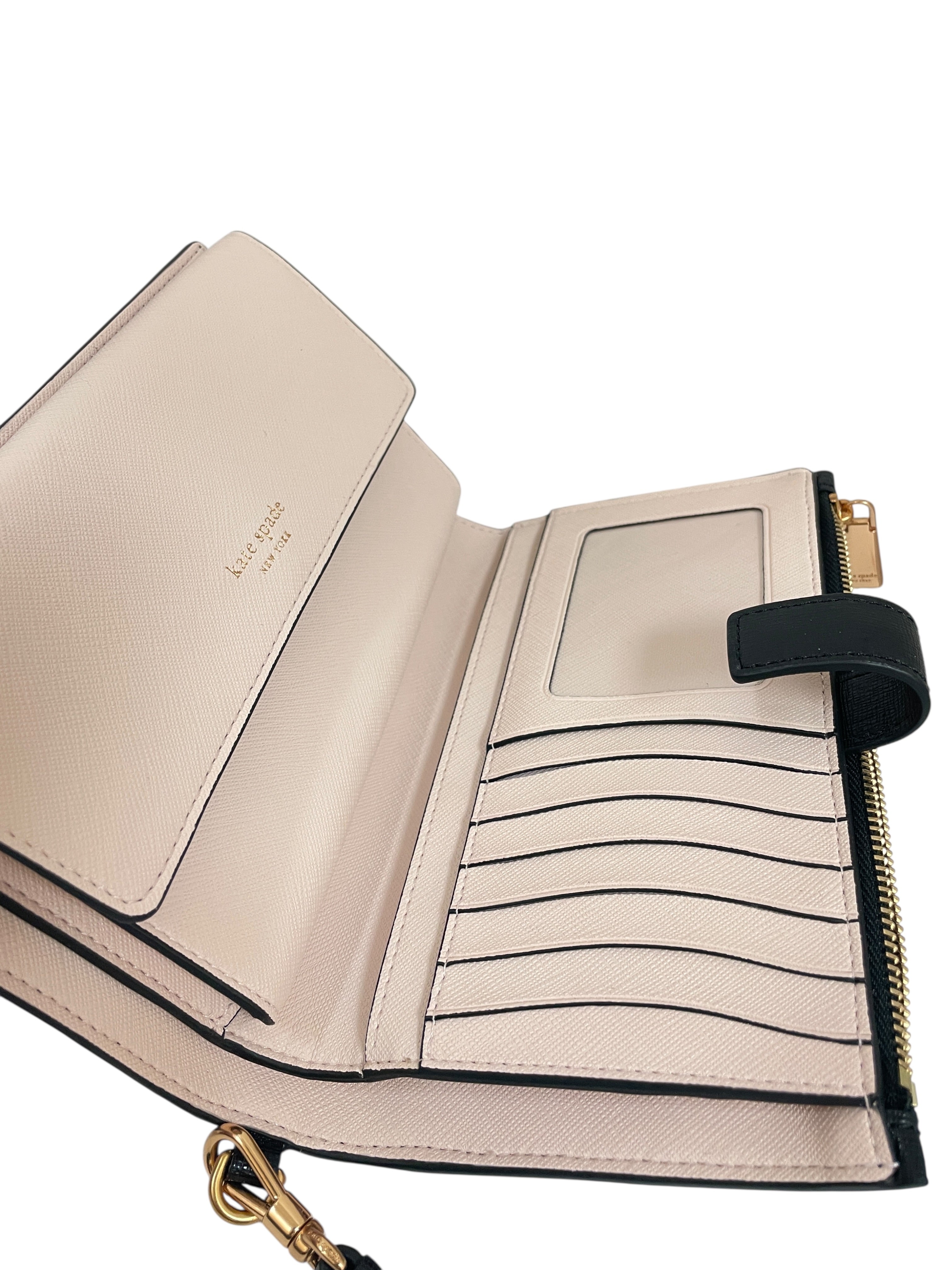 Wallet Designer By Kate Spade In Black & Pink, Size:Small
