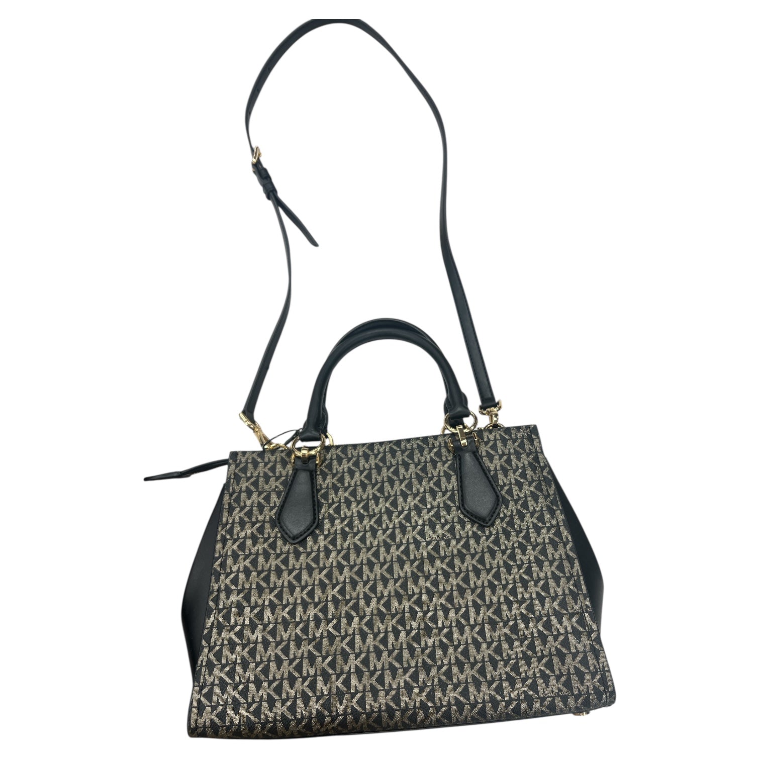 Handbag Designer By Michael Kors In Black & Brown, Size:Medium