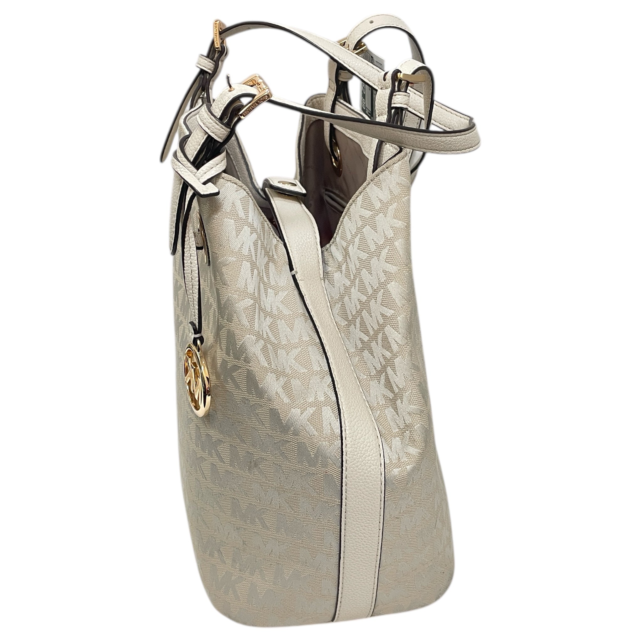 Handbag Designer By Michael Kors In Cream, Size:Large