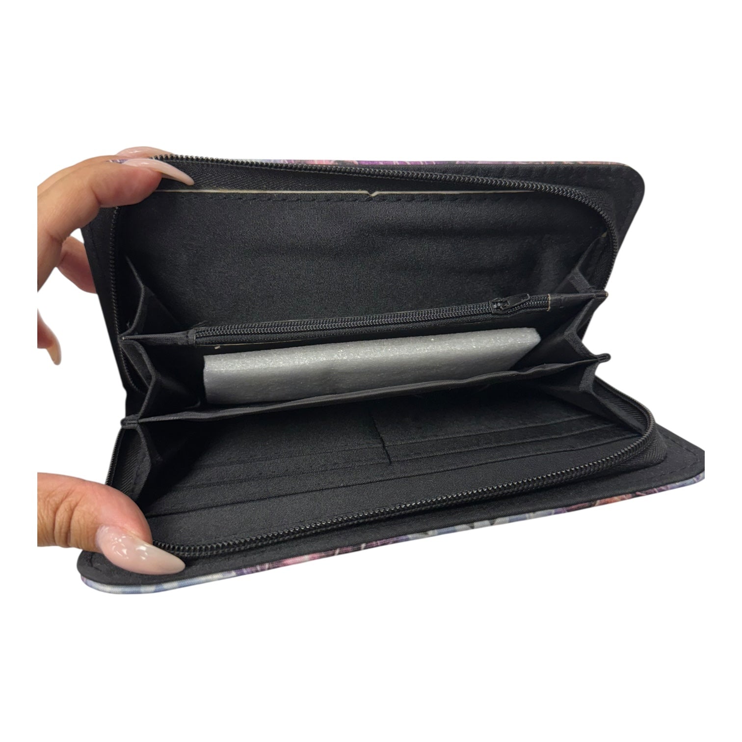 Wallet  In Purple, Size:Large
