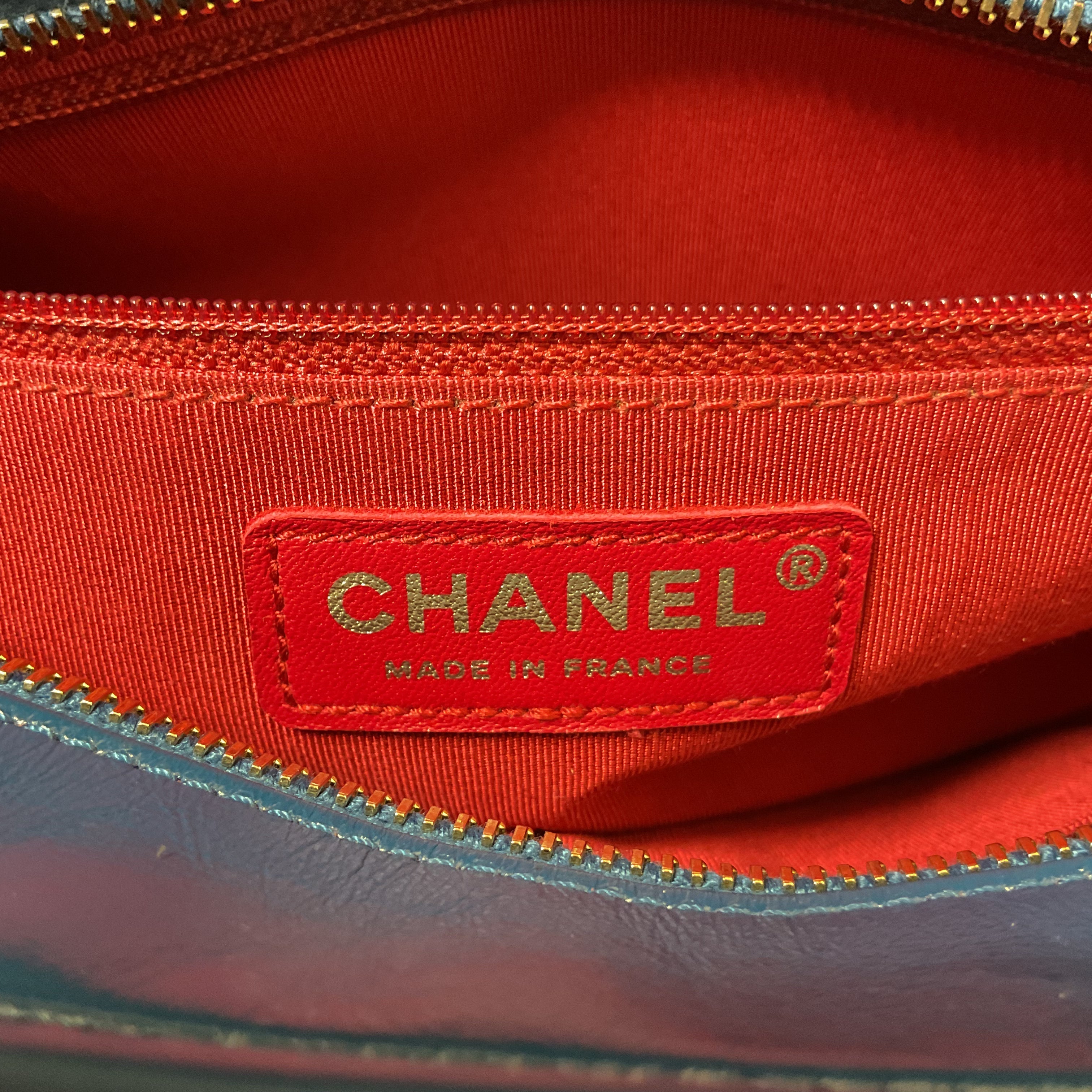 Handbag Luxury Designer By Chanel In Blue & Orange, Size:Medium