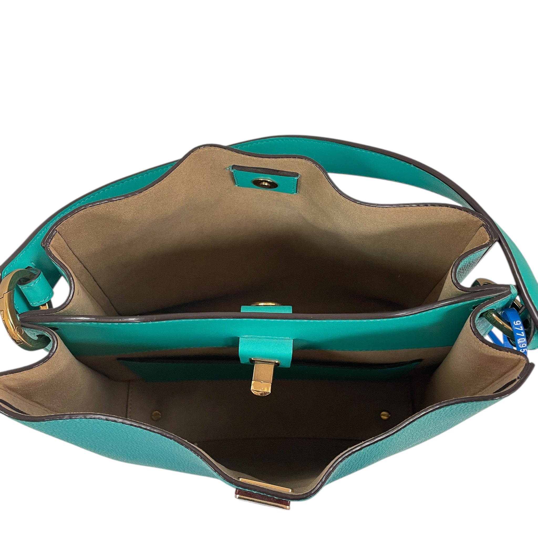Handbag Luxury Designer By Mcm In Aqua, Size:Medium
