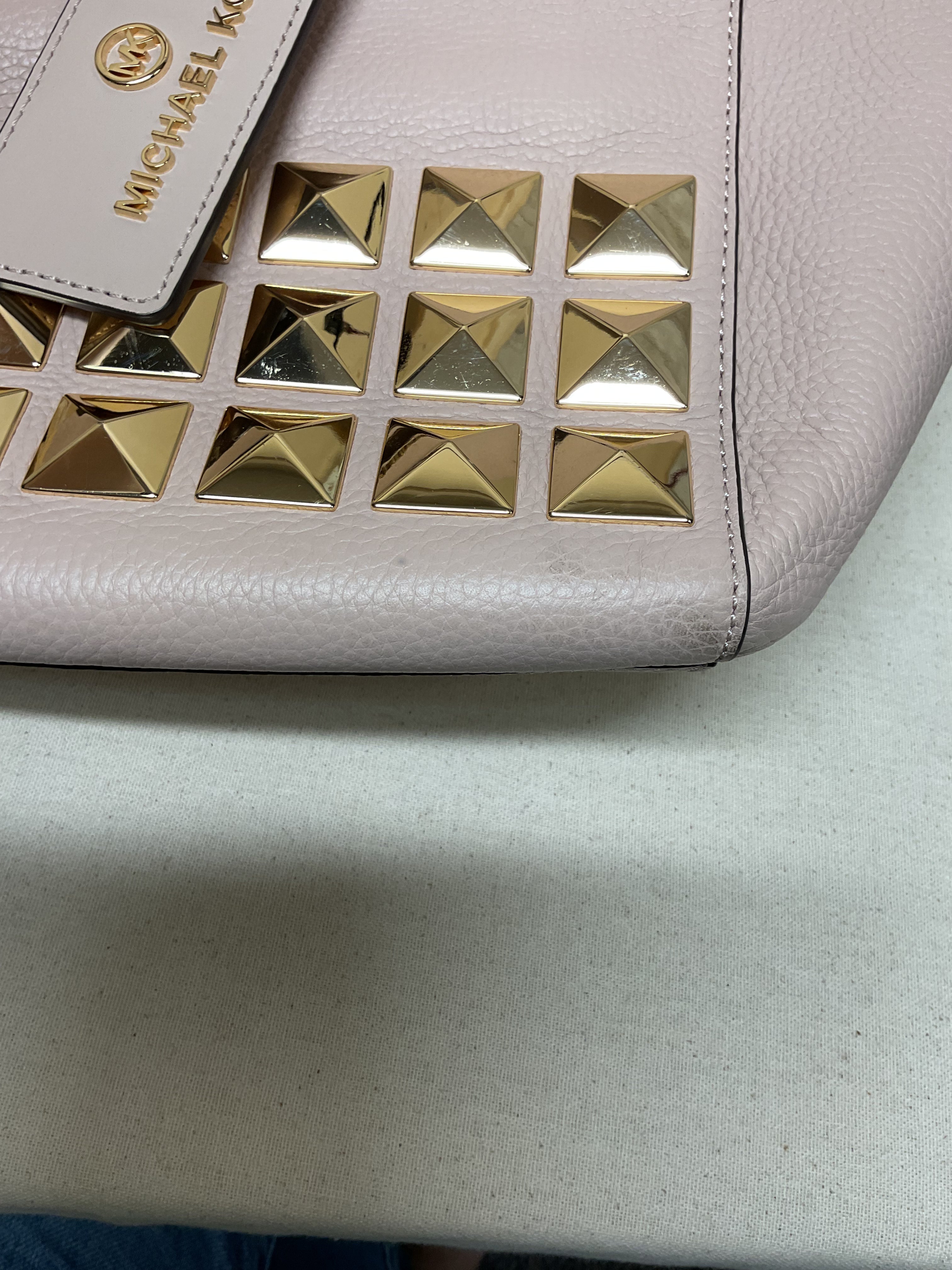 Tote Designer By Michael Kors In Gold & Pink, Size:Large