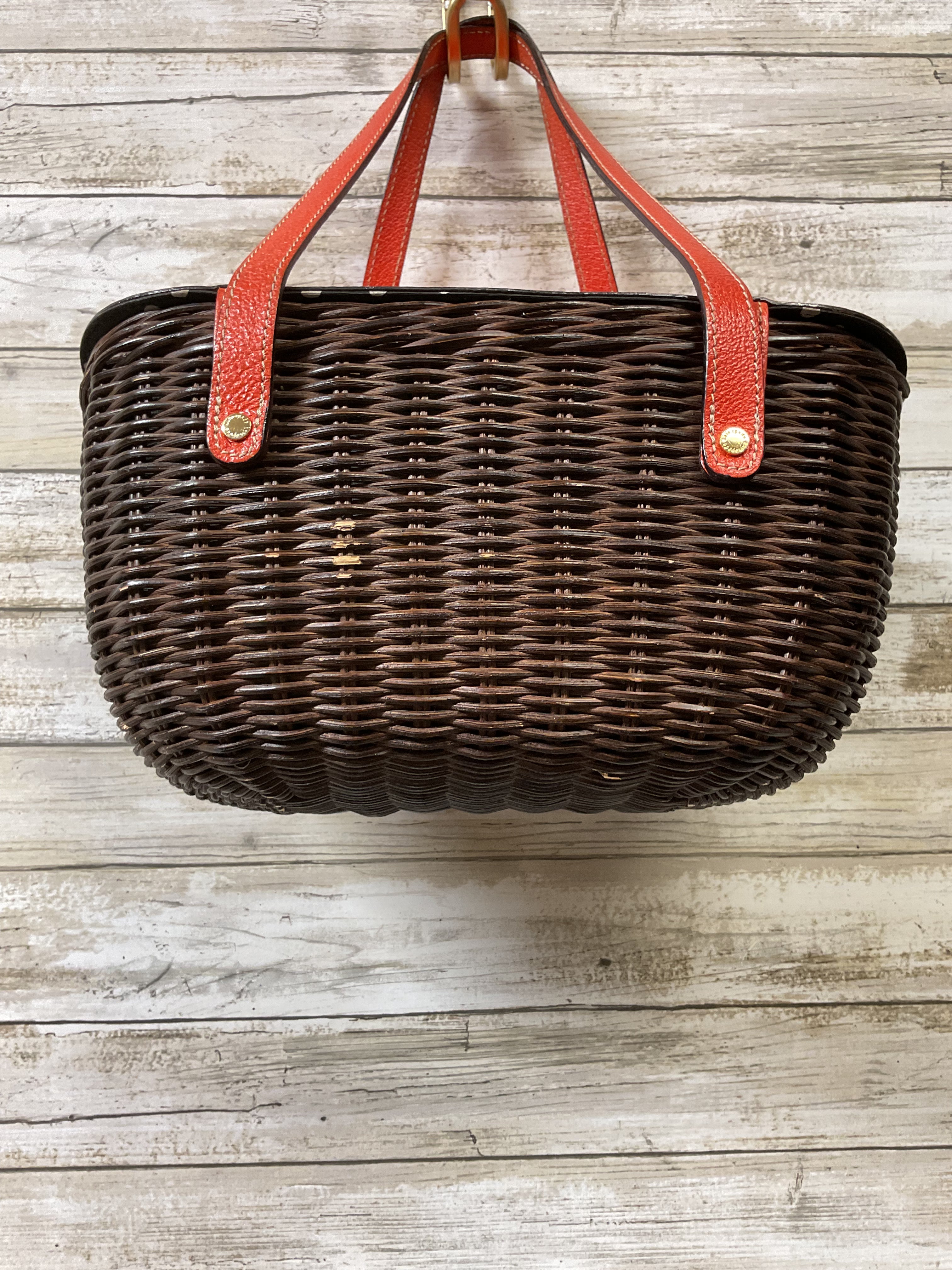 Handbag Designer By Kate Spade In Brown & Orange, Size:Small