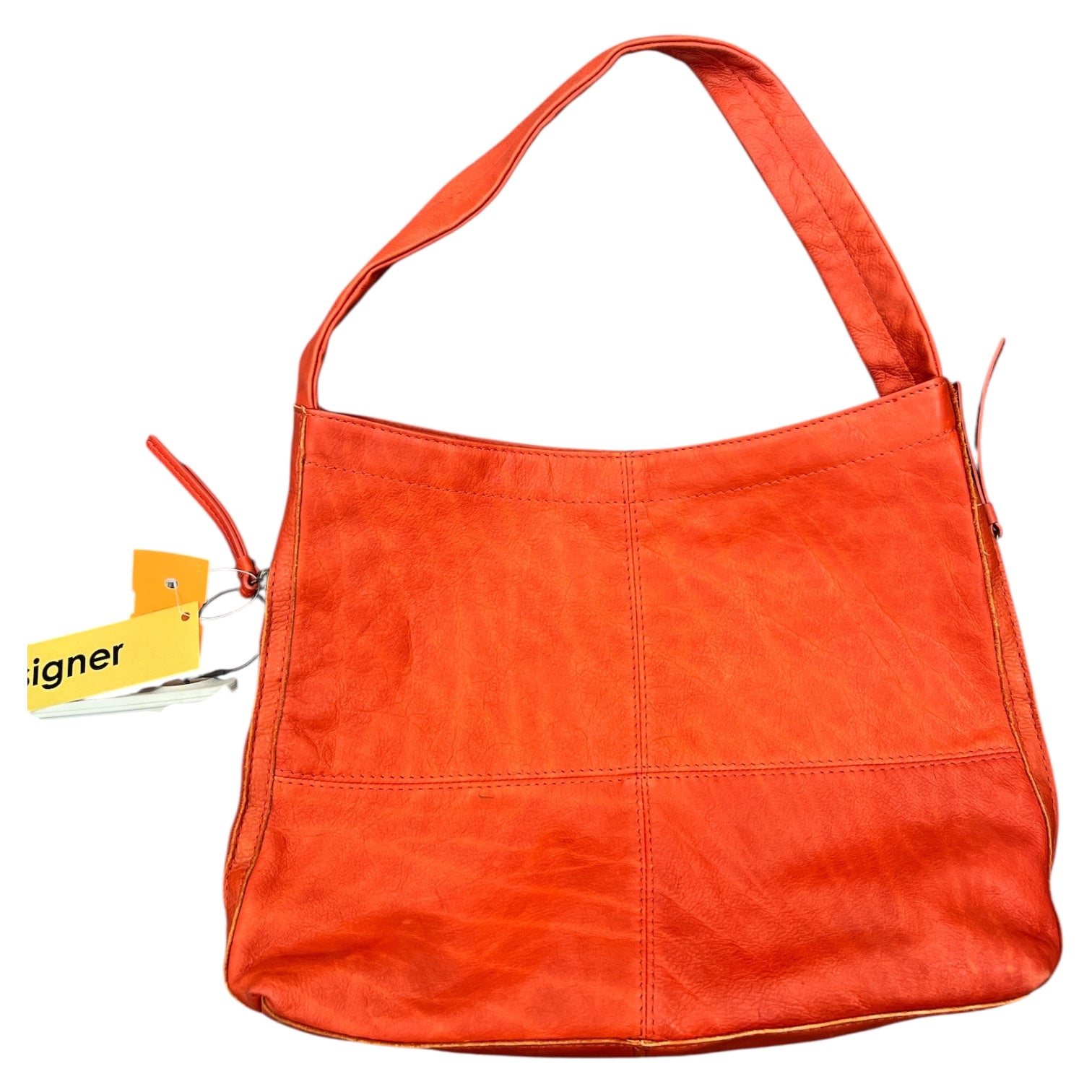 Handbag Leather By American In Orange, Size:Medium