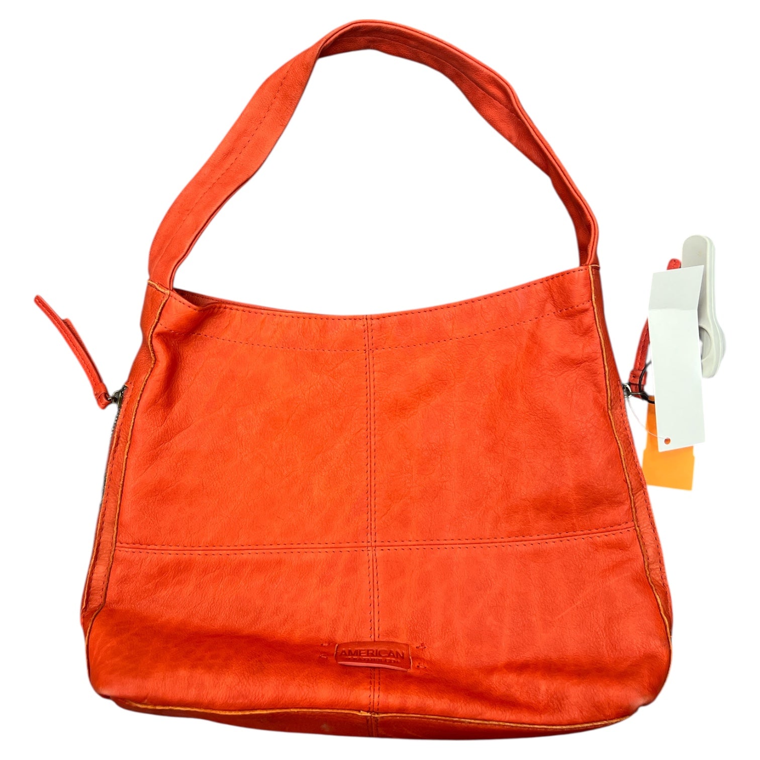 Handbag Leather By American In Orange, Size:Medium