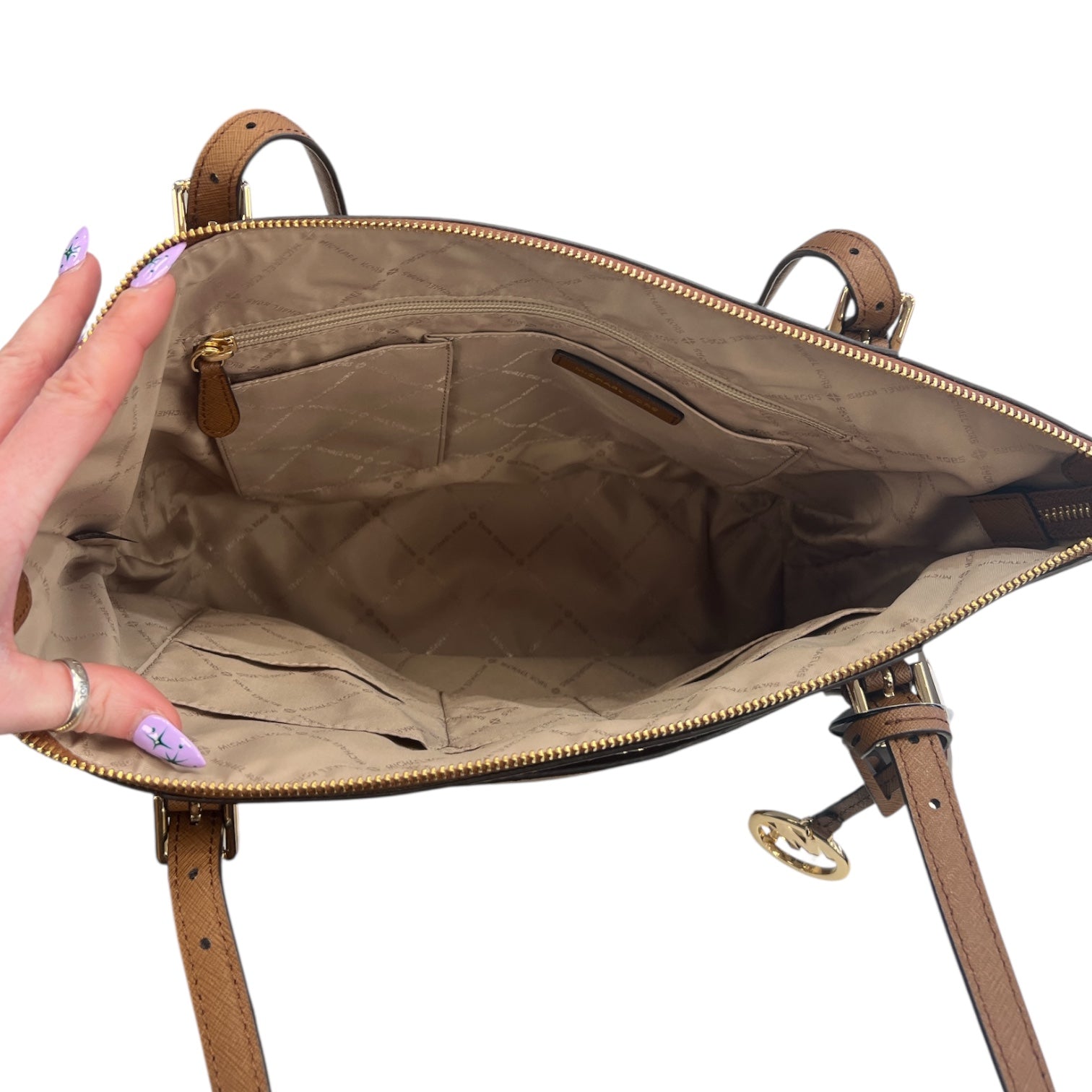 Handbag Designer By Michael Kors In Brown, Size:Medium