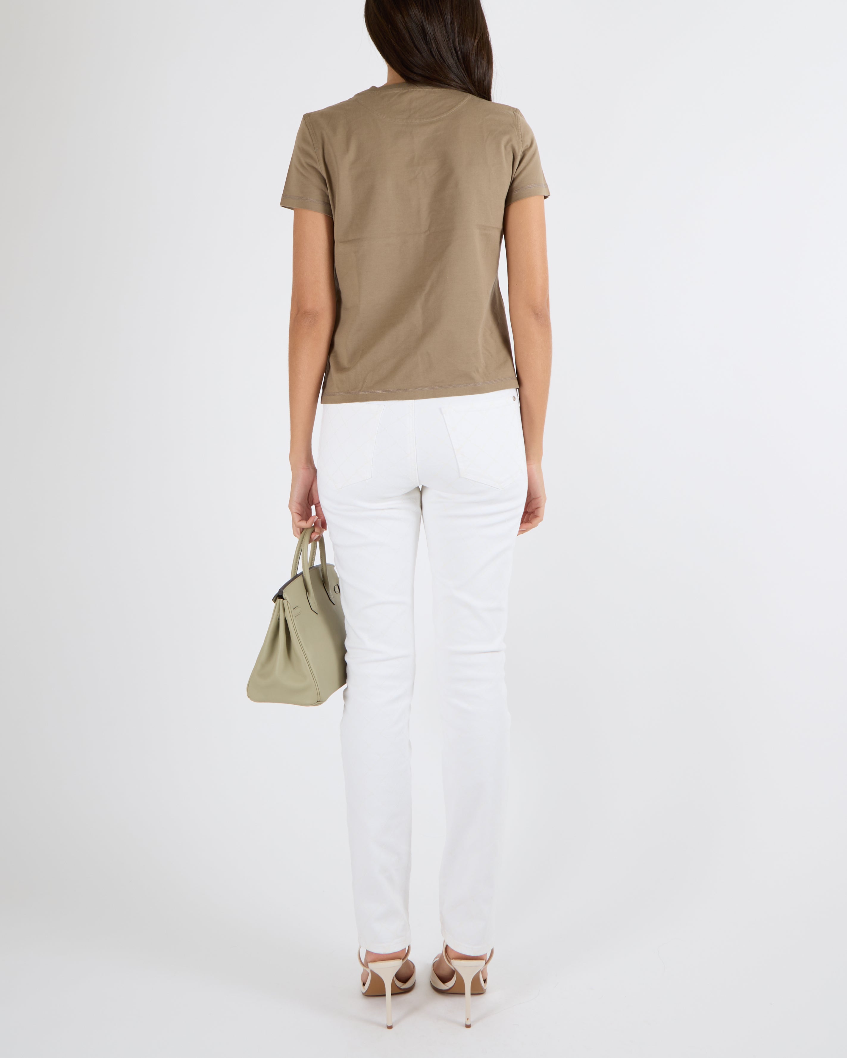 Hermès Brown Short-Sleeved T-Shirt with Front Pocket Detail with Embroidered Logo Size FR 38 (UK 10) RRP £530