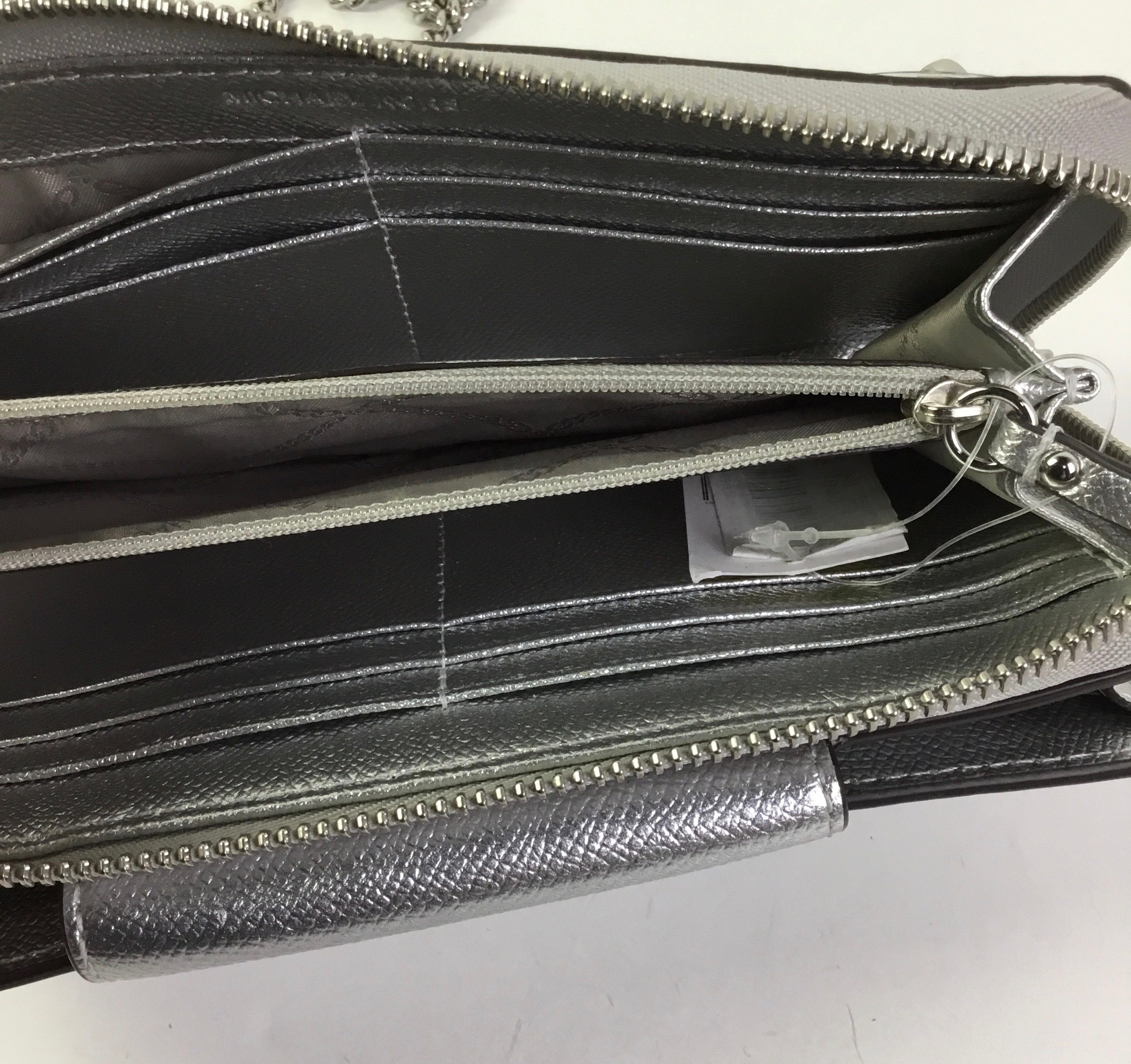 Crossbody Designer By Michael Kors In Silver, Size:Small