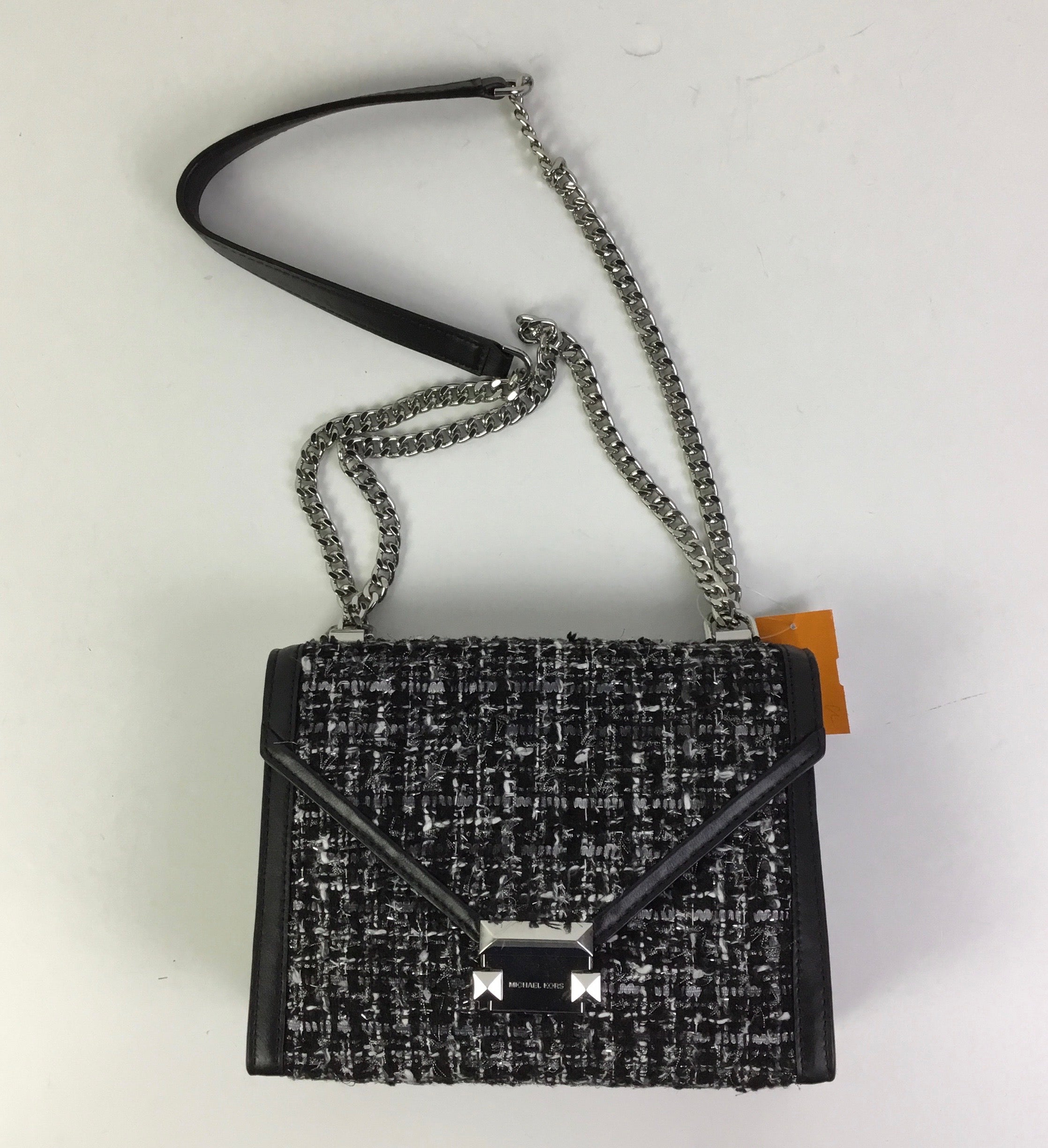 Crossbody Designer By Michael Kors In Black & Grey, Size:Small