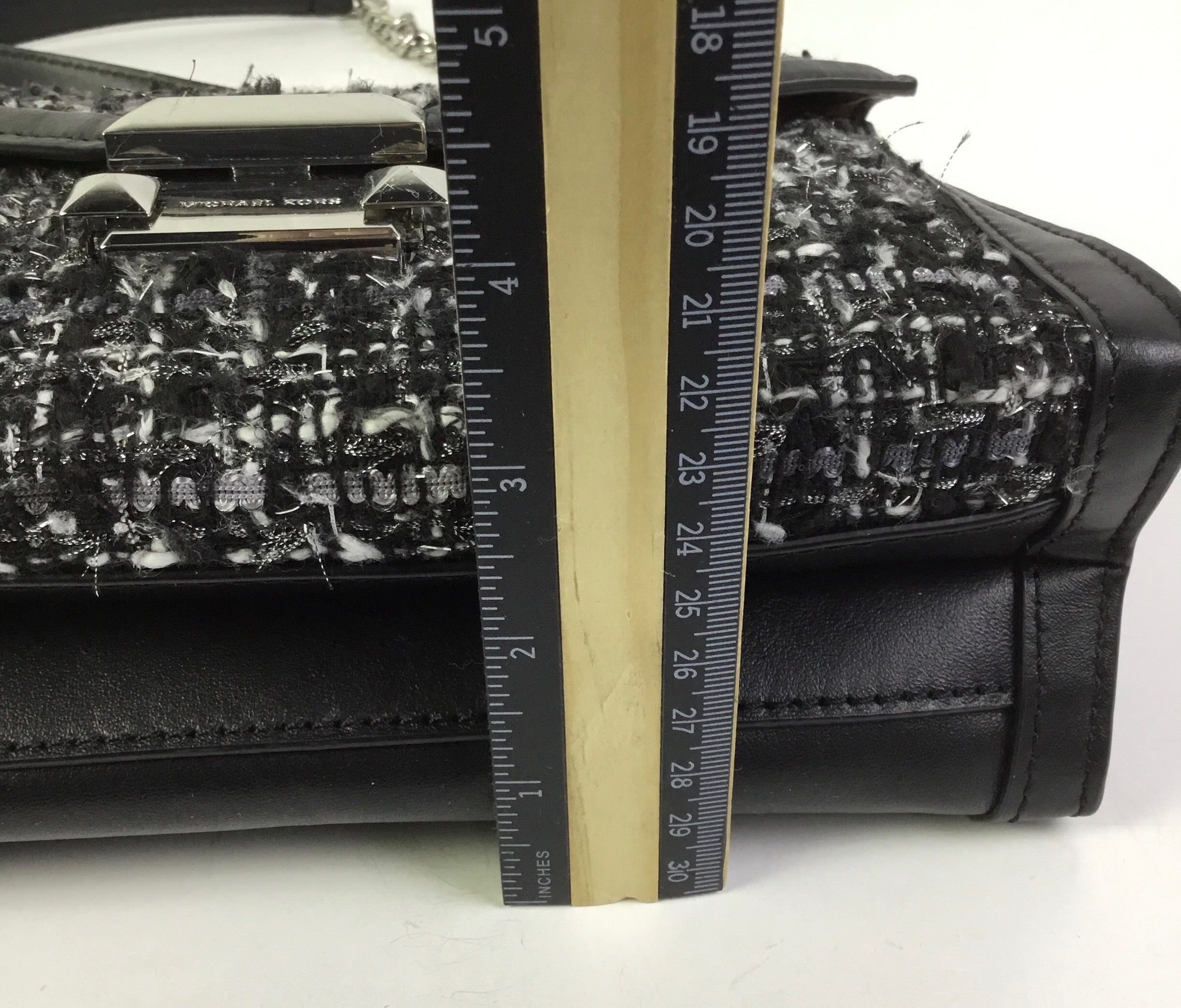 Crossbody Designer By Michael Kors In Black & Grey, Size:Small