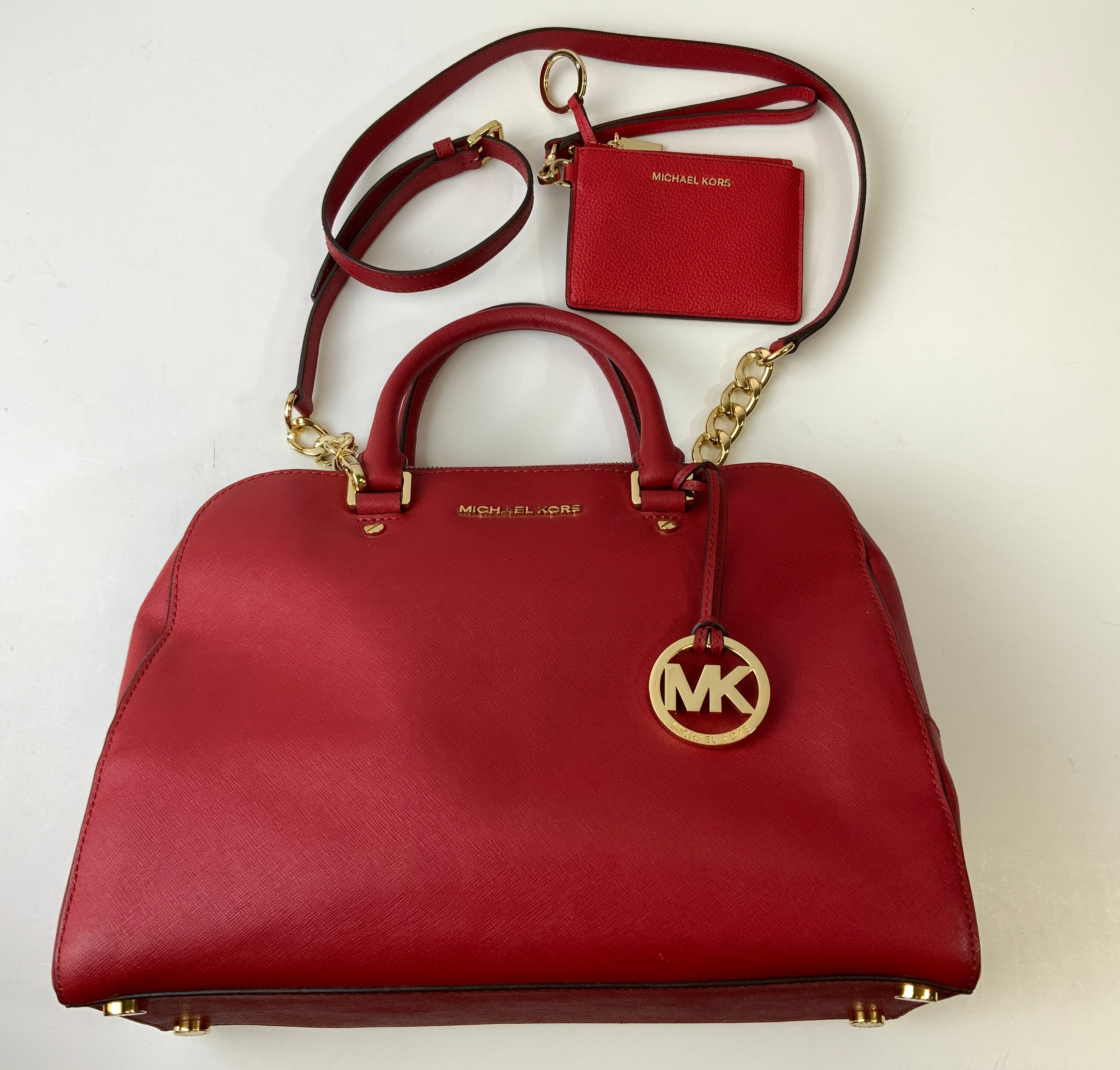 Handbag Designer By Michael Kors In Red, Size:Large