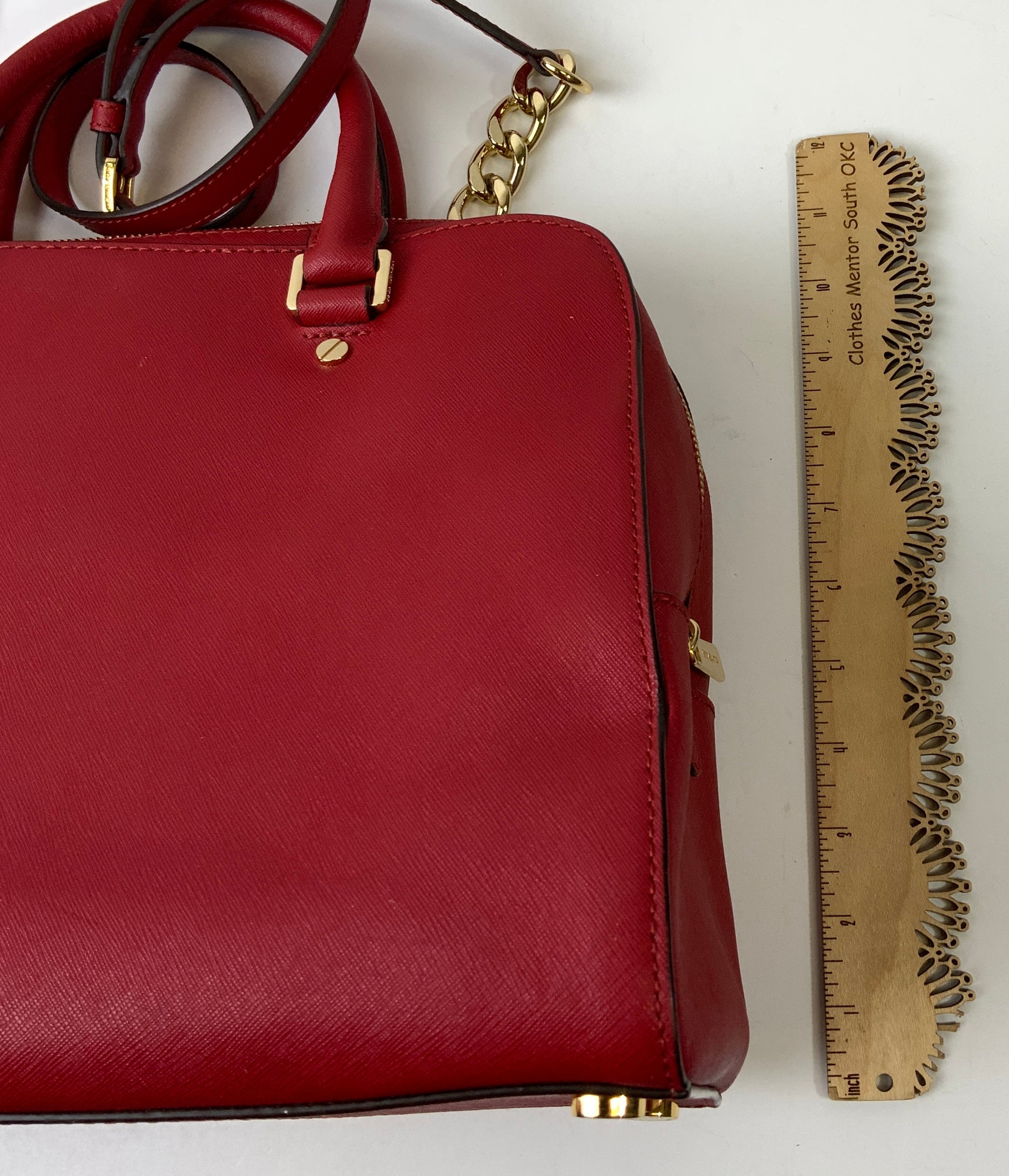 Handbag Designer By Michael Kors In Red, Size:Large