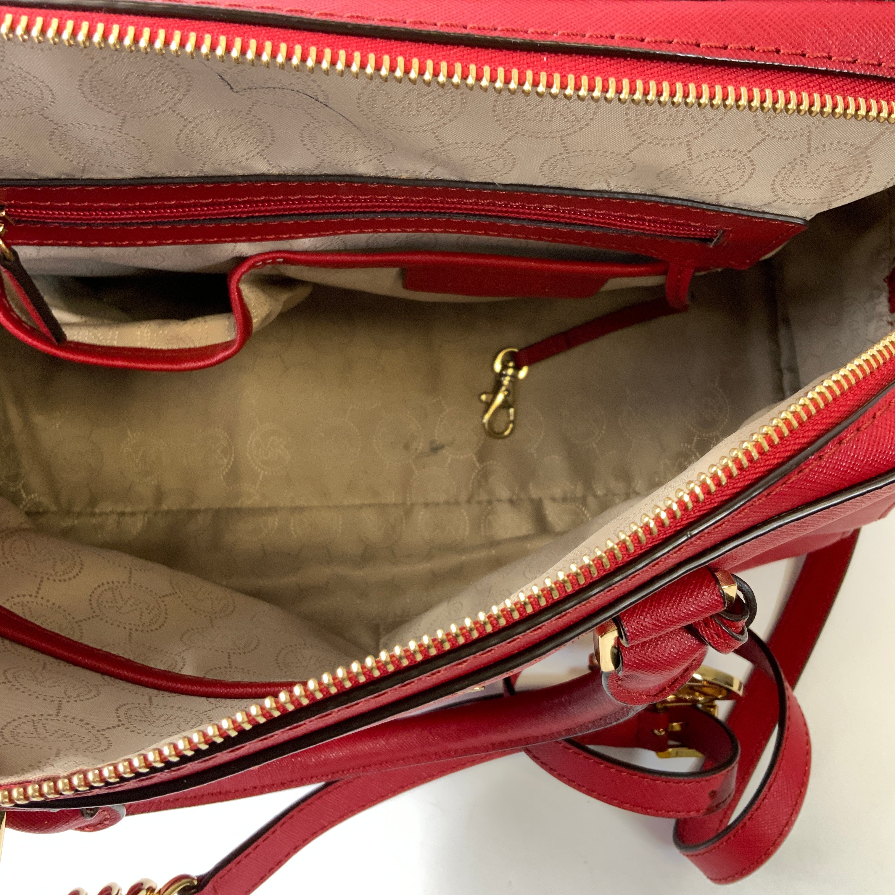 Handbag Designer By Michael Kors In Red, Size:Large
