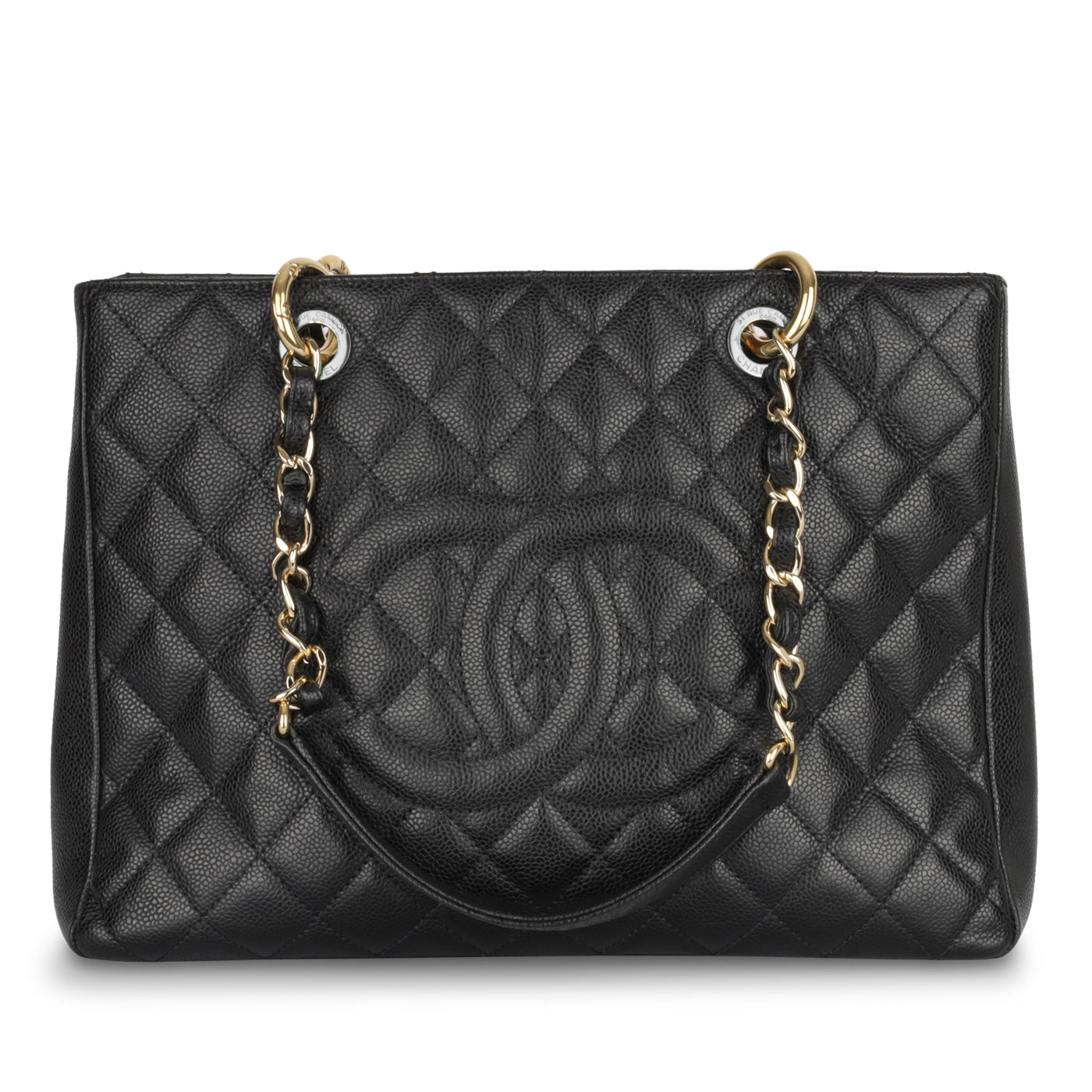 Grand Shopping Tote - Caviar - GHW