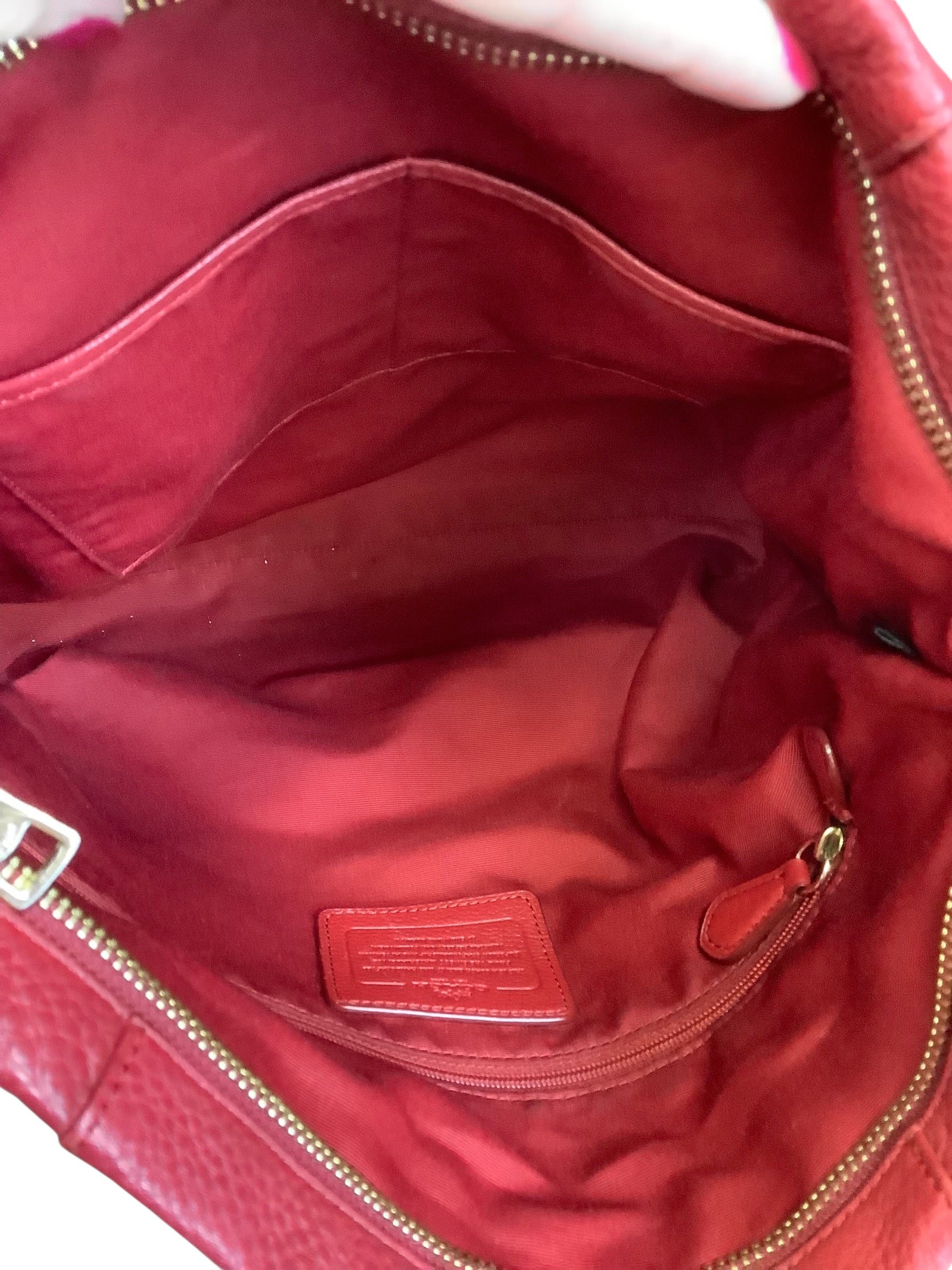 Handbag Designer By Coach In Red, Size:Large
