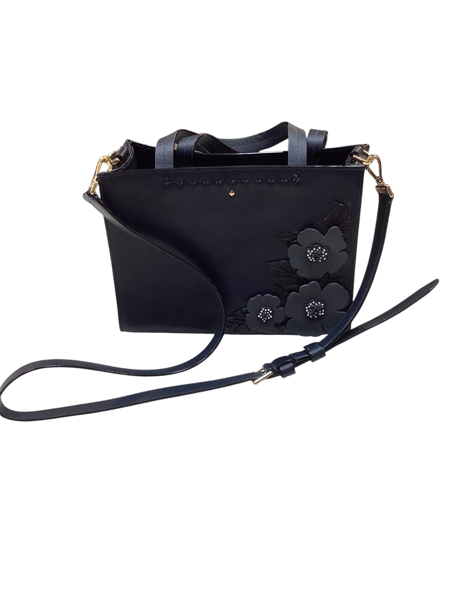 Handbag Designer By Kate Spade In Navy, Size:Medium
