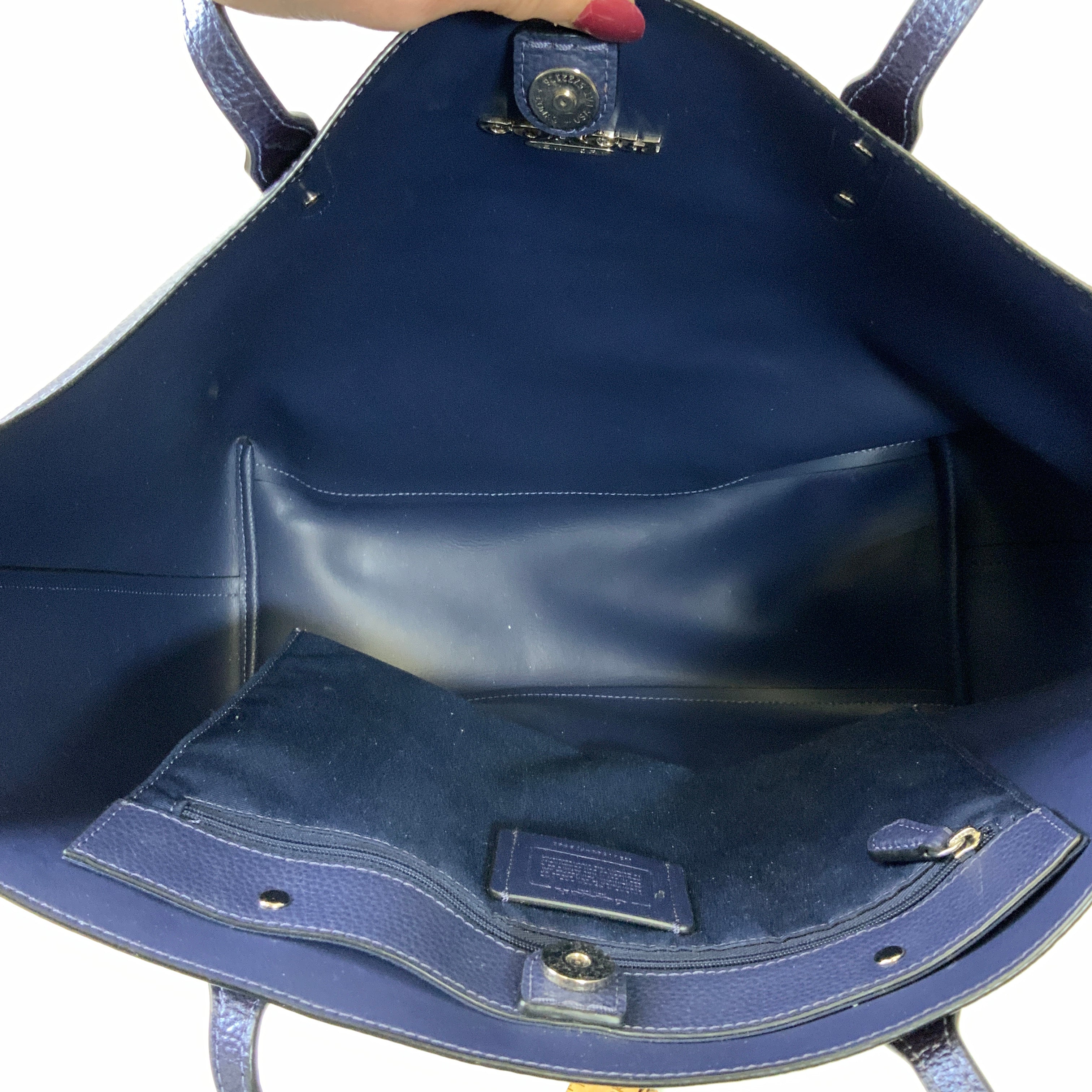 Tote Designer By Coach In Blue, Size:Large